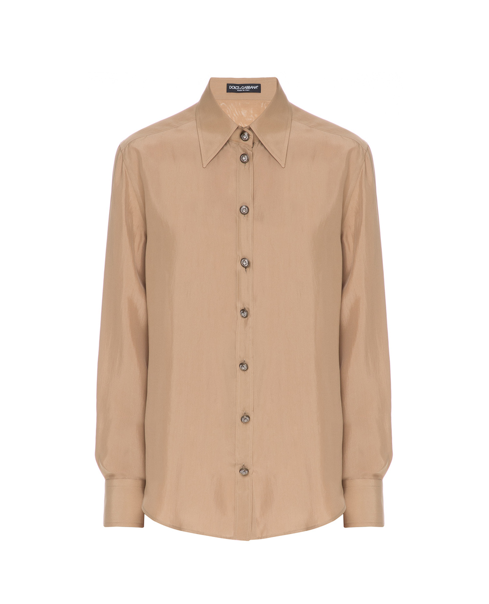 Шелковая блуза Dolce&Gabbana F5M46T-FU1UJ, бежевый цвет • Купить в интернет-магазине Kameron