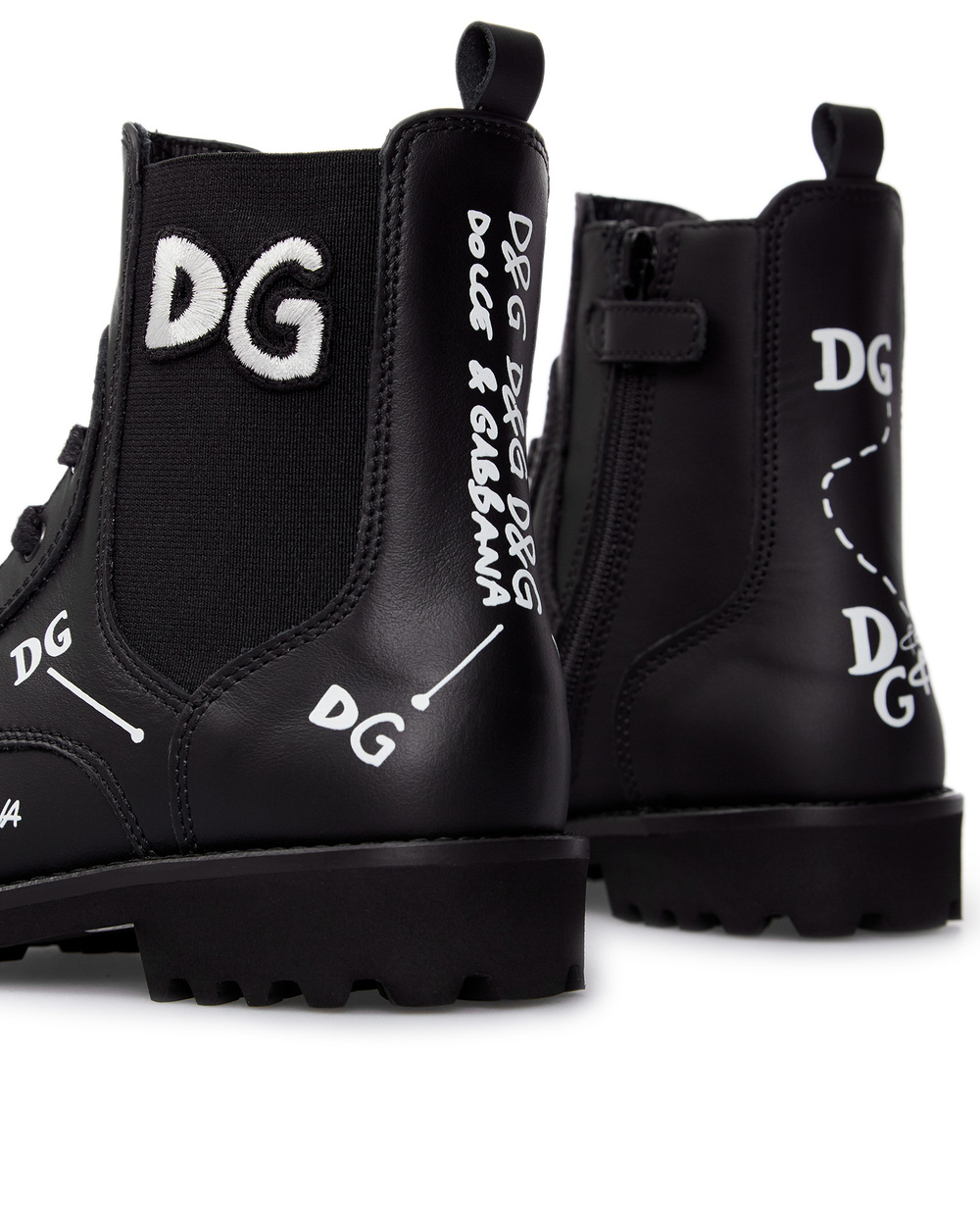 Кожаные ботинки Dolce&Gabbana D10983-AH813-S, черный цвет • Купить в интернет-магазине Kameron