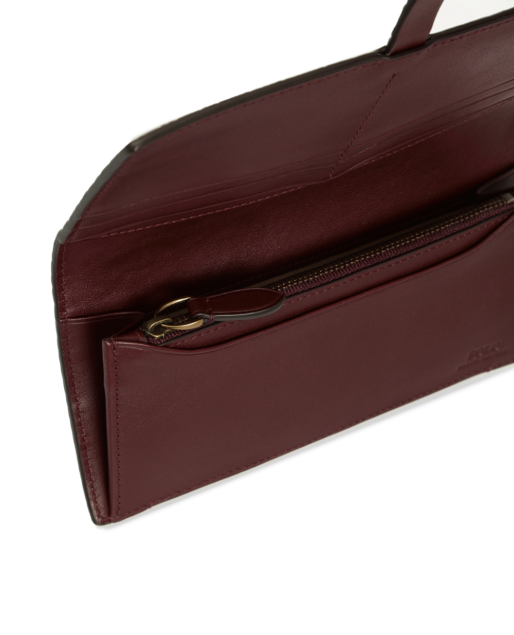 Кожаный кошелек Polo Ralph Lauren 427839560002, бордовый цвет • Купить в интернет-магазине Kameron