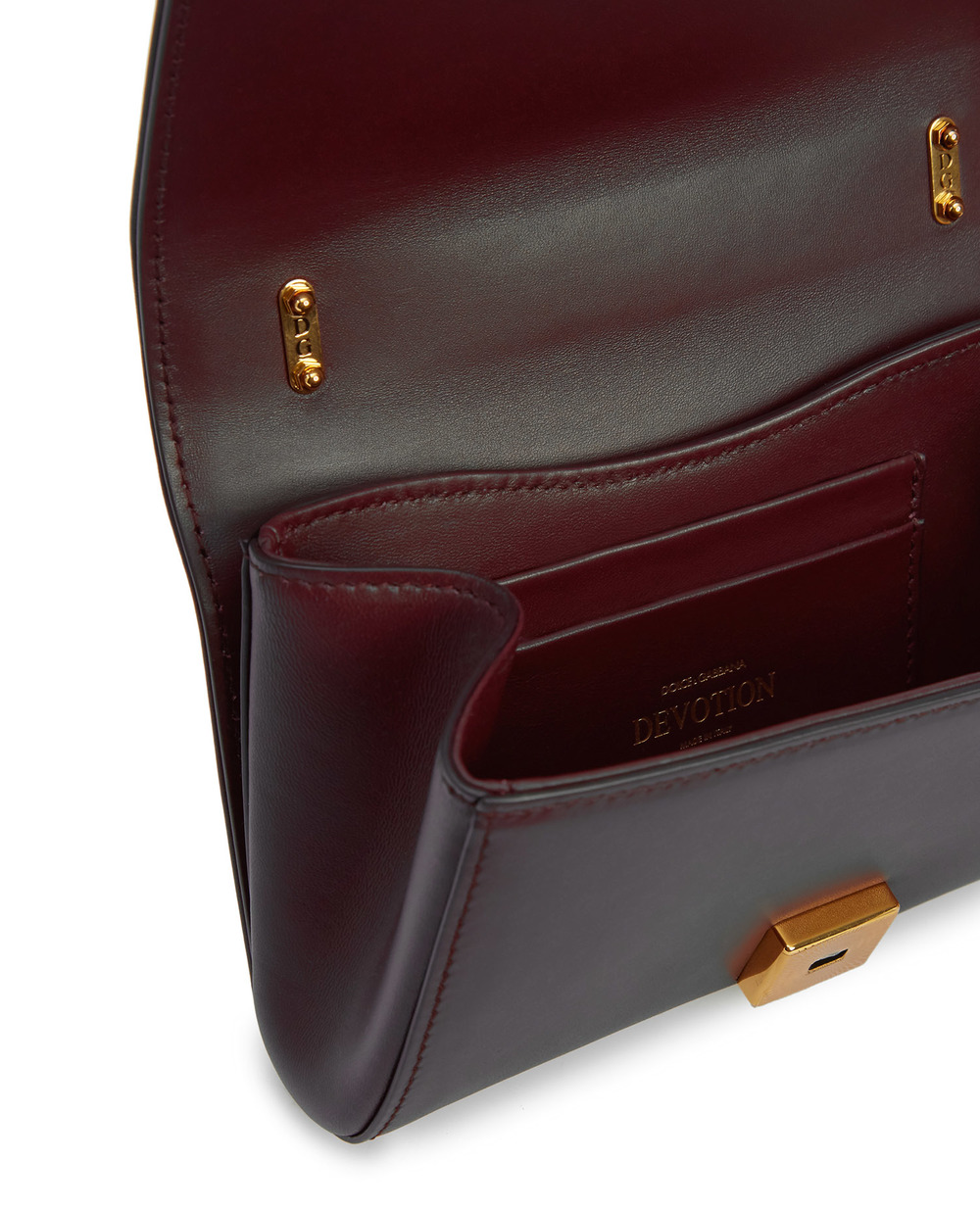 Кожаная сумка Devotion mini Dolce&Gabbana BB6880-AV967, бордовый цвет • Купить в интернет-магазине Kameron