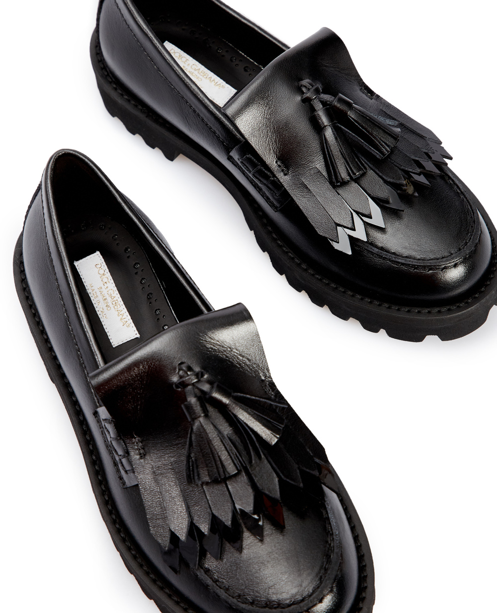 Дитячі шкіряні лофери Dolce&Gabbana Kids D11044-A7924-M, чорний колір • Купити в інтернет-магазині Kameron