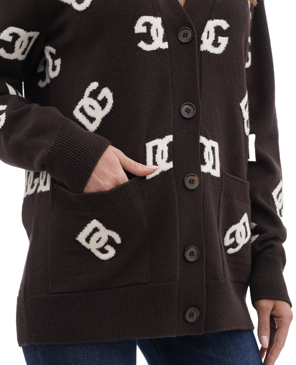 Кардиган Dolce&Gabbana FXM24T-JCVO8, коричневий колір • Купити в інтернет-магазині Kameron