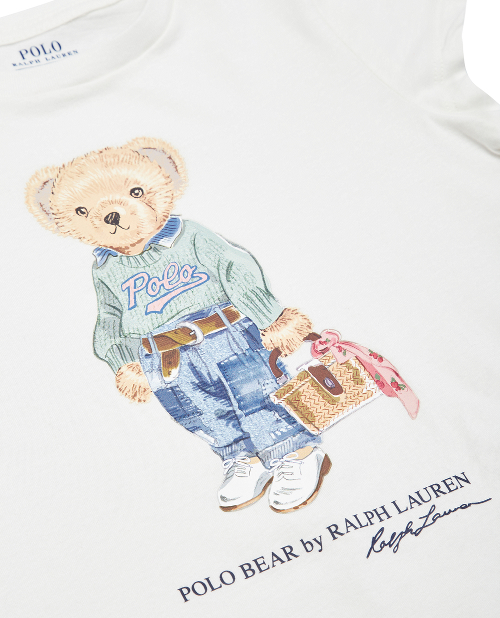 Детская футболка Polo Bear Polo Ralph Lauren Kids 313875408001, белый цвет • Купить в интернет-магазине Kameron