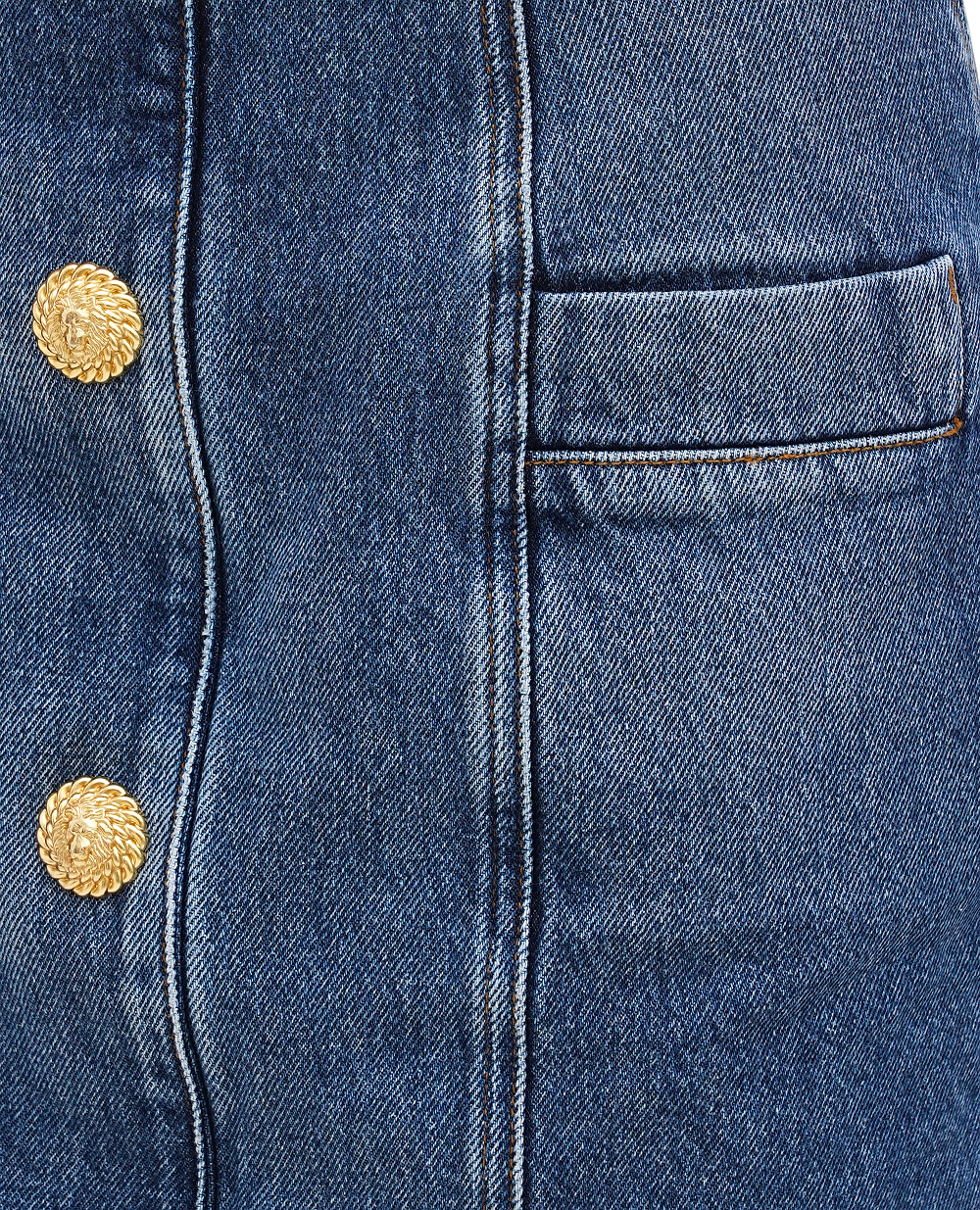 Юбка джинсовая Balmain CF0LB029DE32, синий цвет • Купить в интернет-магазине Kameron