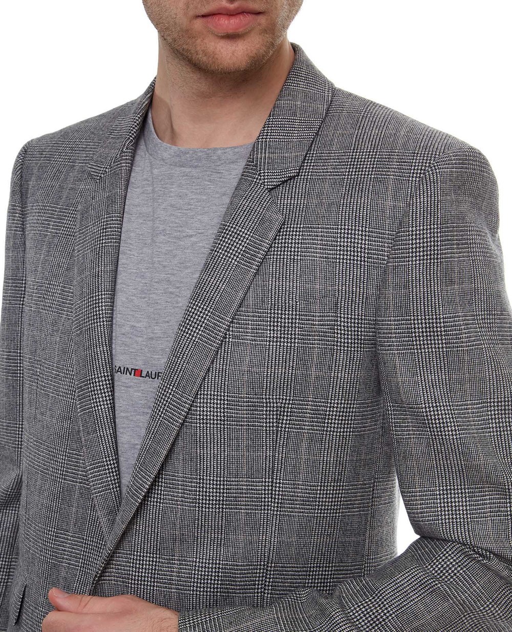 Шерстяной пиджак Saint Laurent 600331-Y1B54, серый цвет • Купить в интернет-магазине Kameron