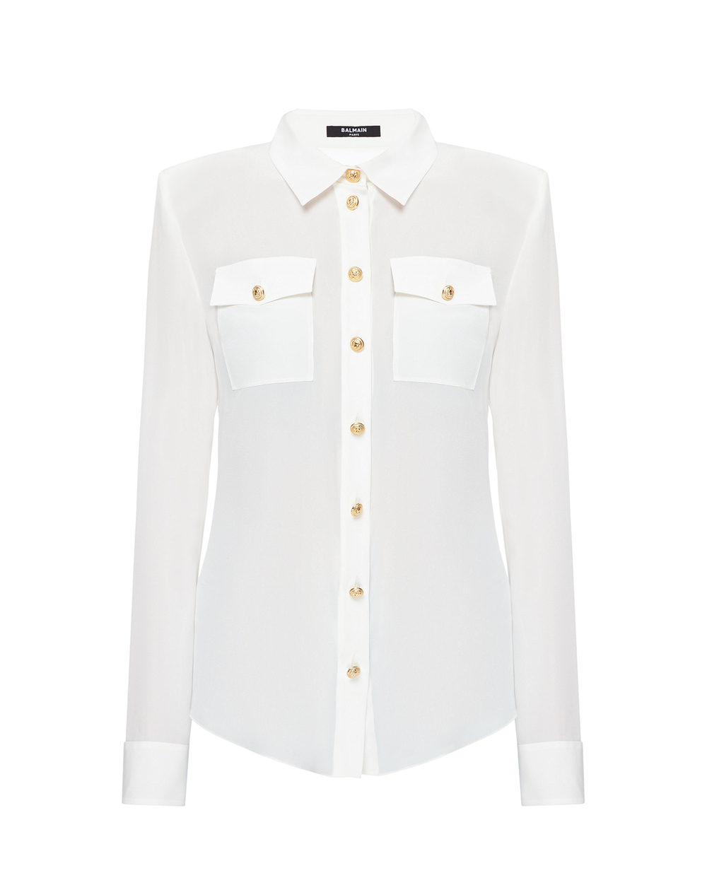 Шовкова блуза Balmain YF1HS050SB66, білий колір • Купити в інтернет-магазині Kameron