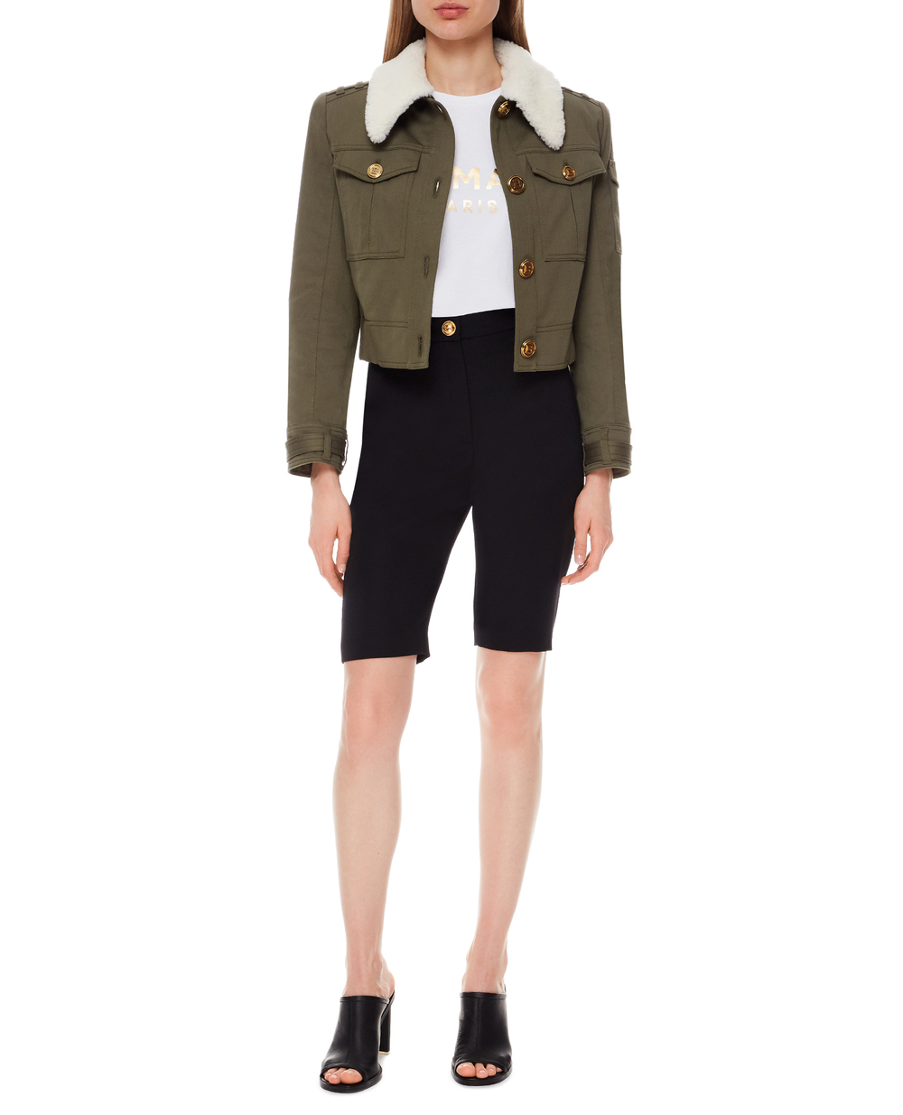 Куртка Balmain VF18128D086, оливковый цвет • Купить в интернет-магазине Kameron