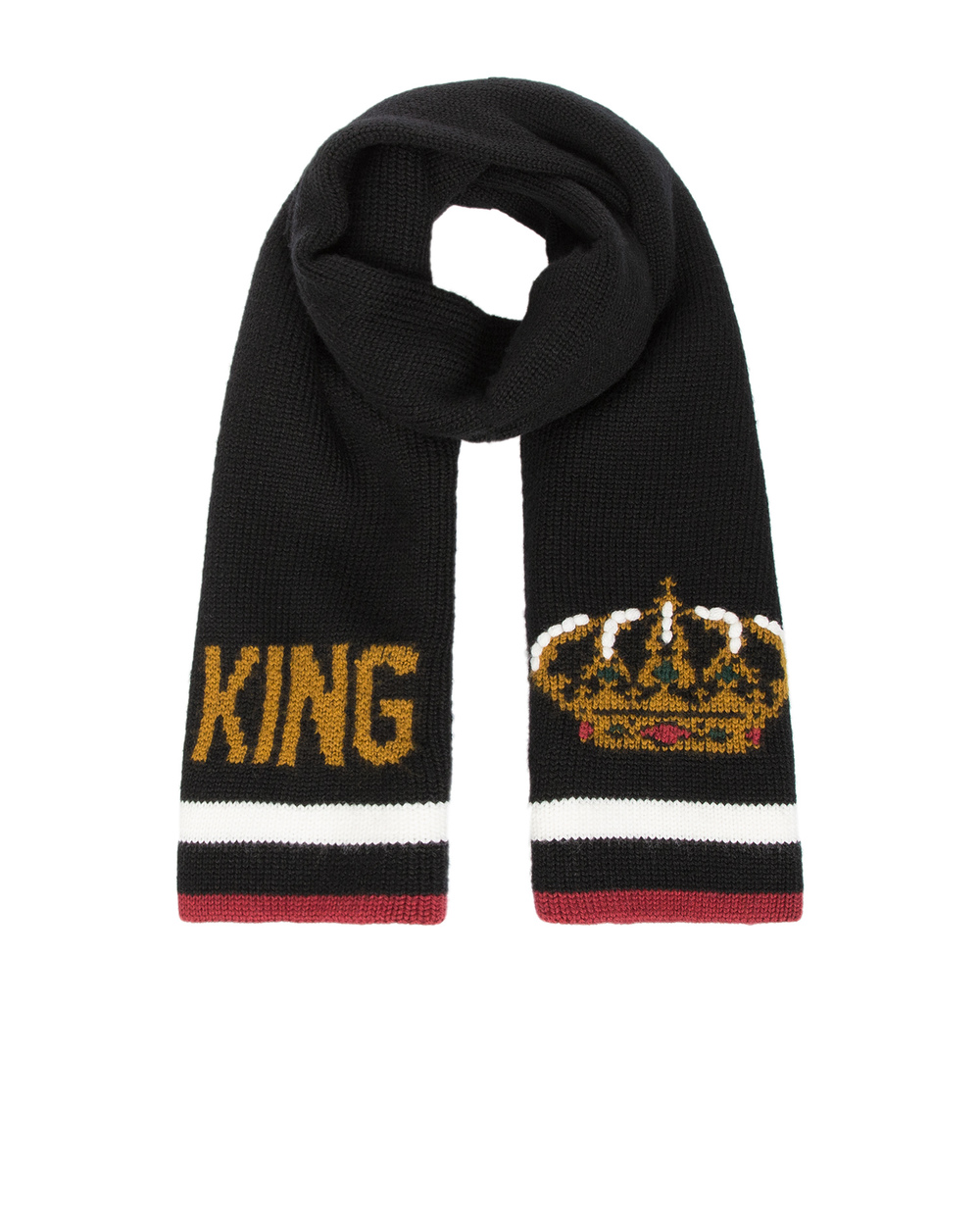 Шерстяной шарф Dolce&Gabbana Kids LBKA11-JAVHR, черный цвет • Купить в интернет-магазине Kameron