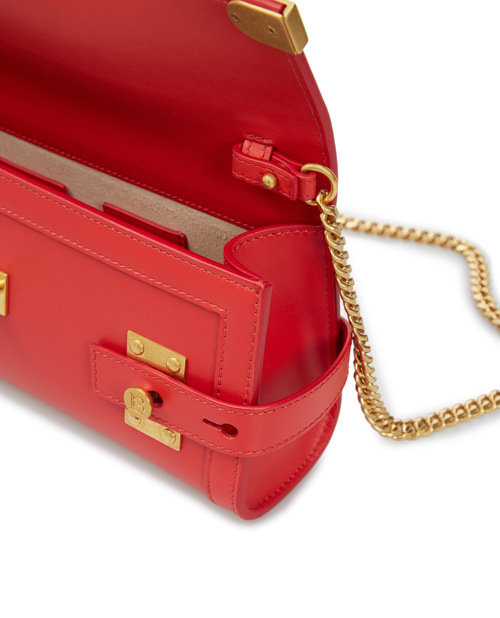 Кожаная сумка B-Buzz Balmain AN1LE596LPRS, красный цвет • Купить в интернет-магазине Kameron
