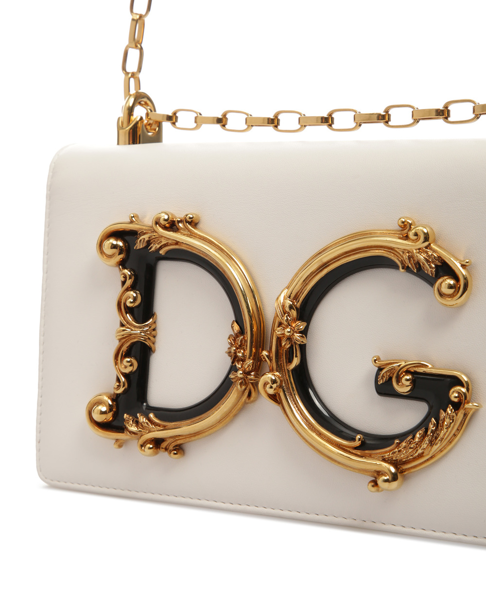 Кожаная cумка DG Girls Medium Dolce&Gabbana BB6498-AZ801, белый цвет • Купить в интернет-магазине Kameron