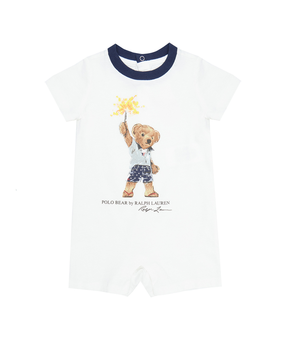 Детский ромпер Polo Bear Polo Ralph Lauren Kids 320787315001, белый цвет • Купить в интернет-магазине Kameron