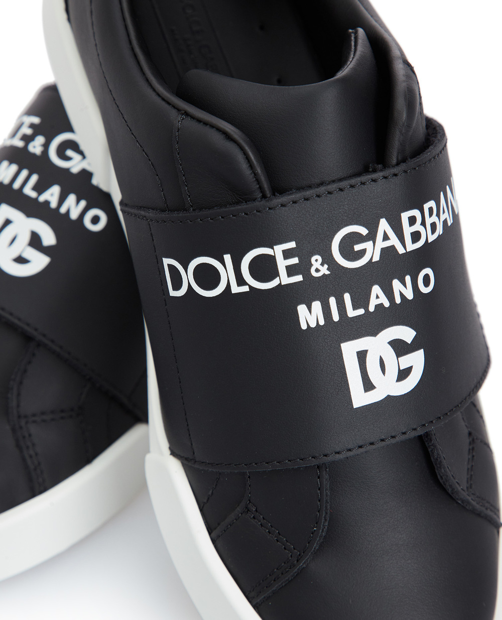 Дитячі шкіряні снікери Dolce&Gabbana DA5057-AP884-S, чорний колір • Купити в інтернет-магазині Kameron