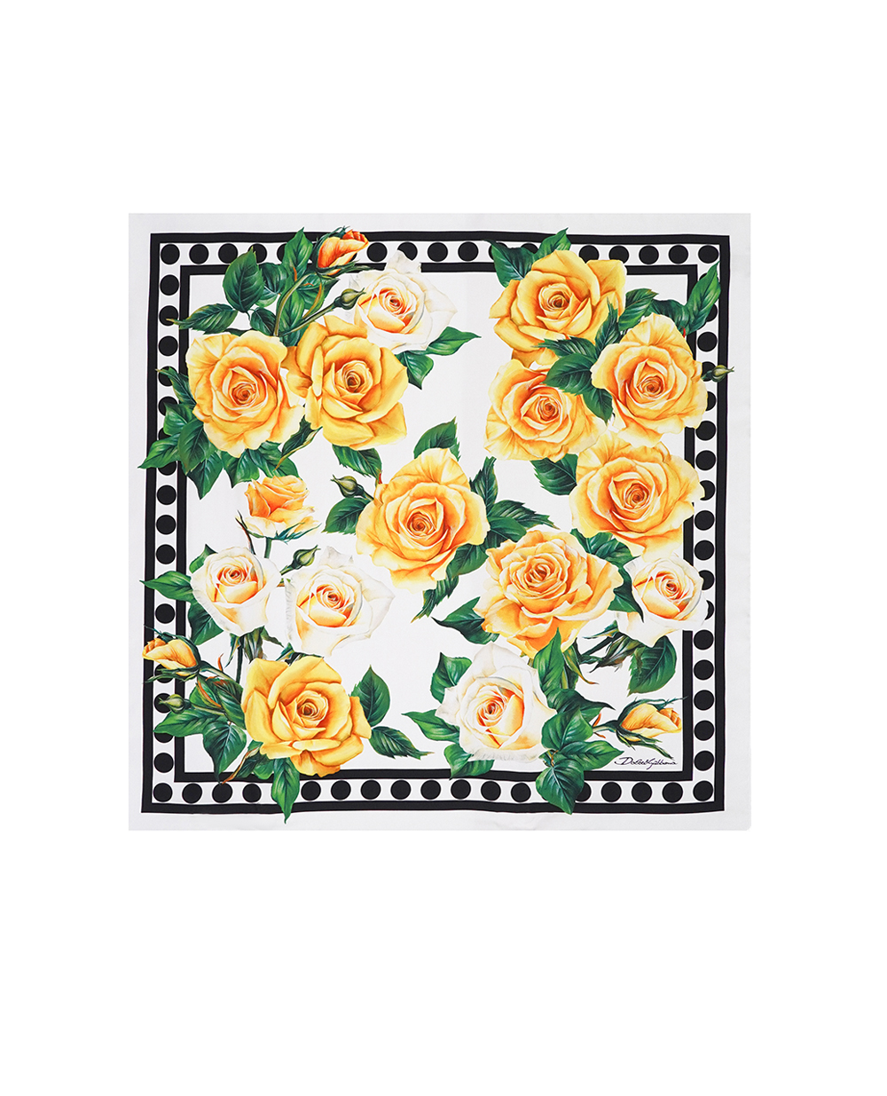 Шелковый платок Dolce&Gabbana FN092R-GDAWX, желтый цвет • Купить в интернет-магазине Kameron