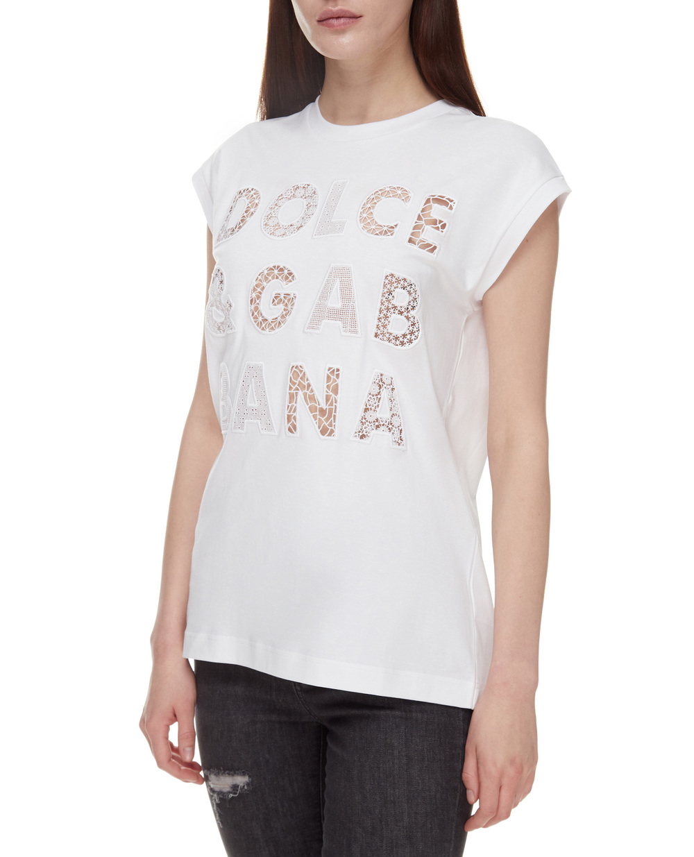 Топ Dolce&Gabbana F8M69Z-G7BRK, белый цвет • Купить в интернет-магазине Kameron