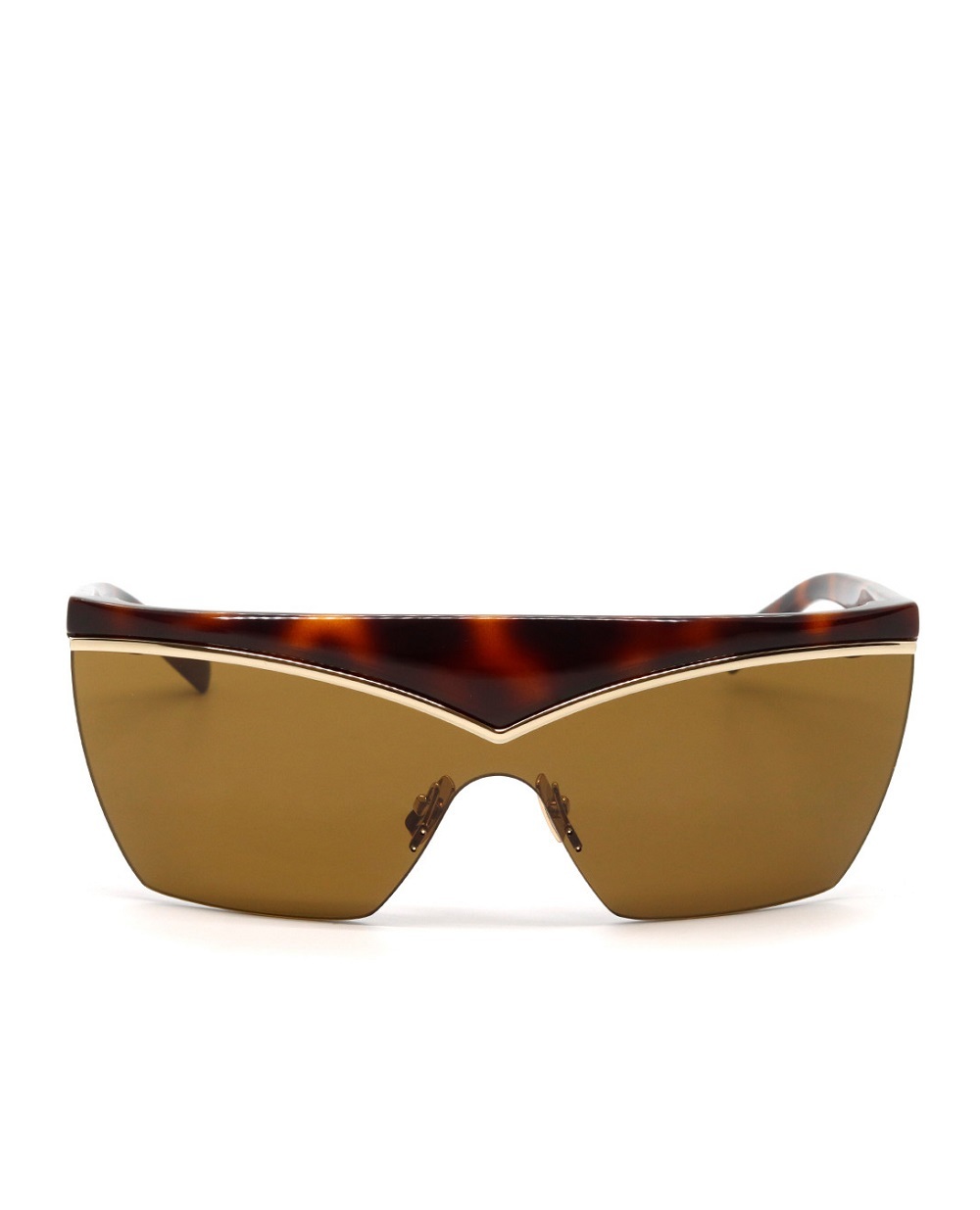 Солнцезащитные очки Saint Laurent SL 614 MASK-002, коричневый цвет • Купить в интернет-магазине Kameron