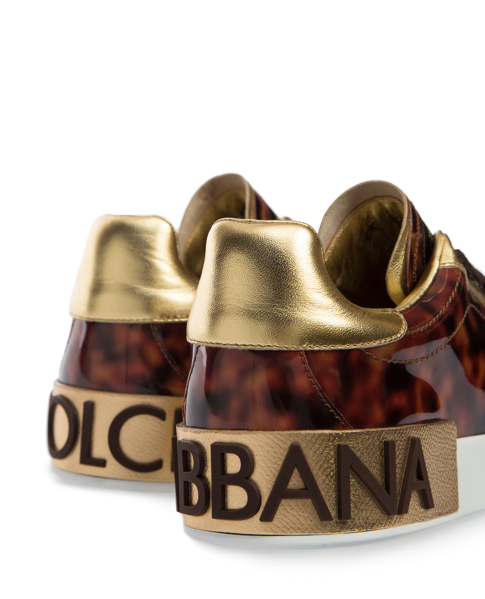 Кожаные сникеры Portofino Dolce&Gabbana CK1544-AJ550, коричневый цвет • Купить в интернет-магазине Kameron