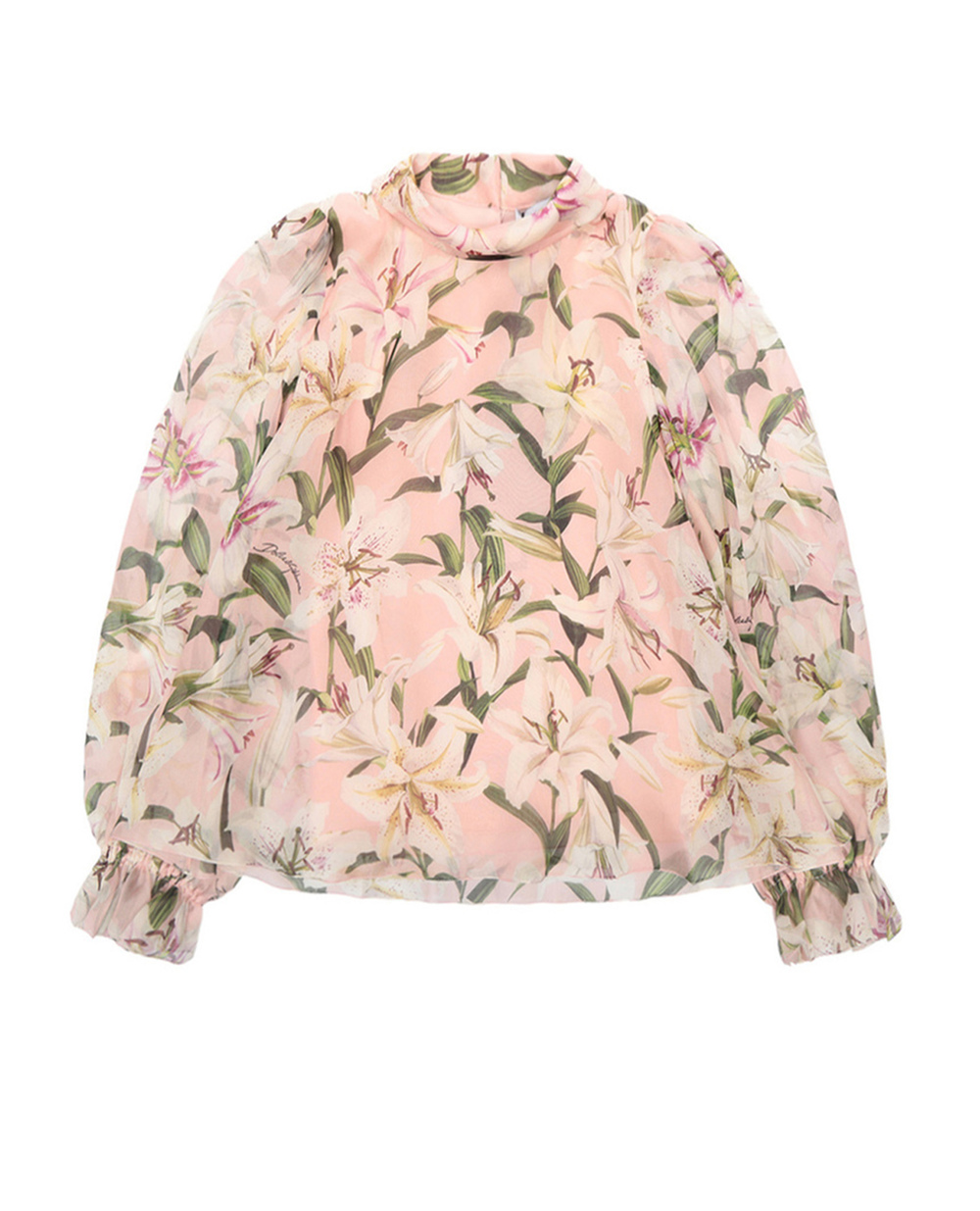 Шелковая блуза Dolce&Gabbana Kids L54S16-HS156-B, розовый цвет • Купить в интернет-магазине Kameron
