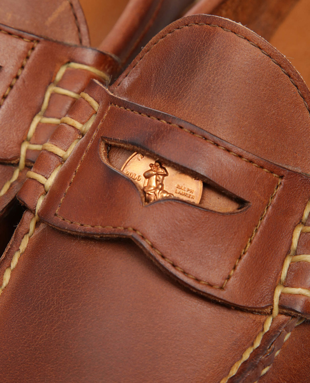 Кожаные пенни-лоферы Polo Ralph Lauren 818758504001, коричневый цвет • Купить в интернет-магазине Kameron