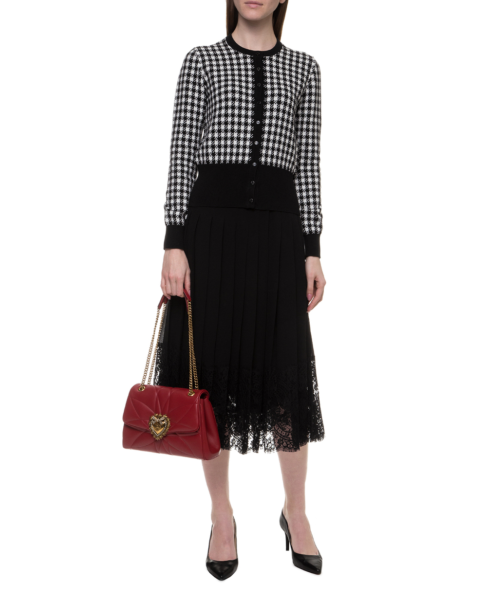 Шовкова спідниця-плісе Dolce&Gabbana F4BFTT-FU1AR, чорний колір • Купити в інтернет-магазині Kameron