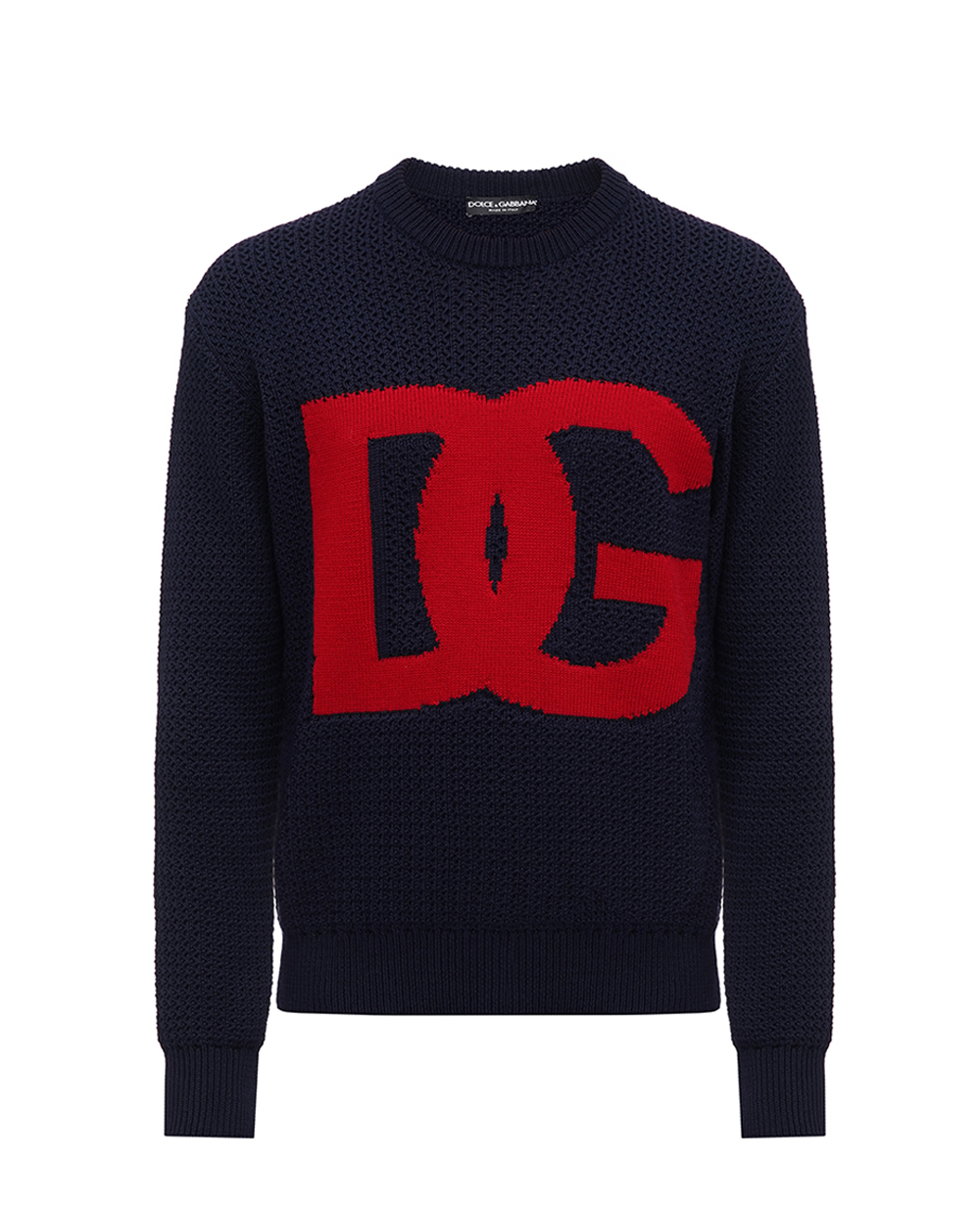 Шерстяной свитер Dolce&Gabbana GXM96T-JCVA5, темно-синий цвет • Купить в интернет-магазине Kameron