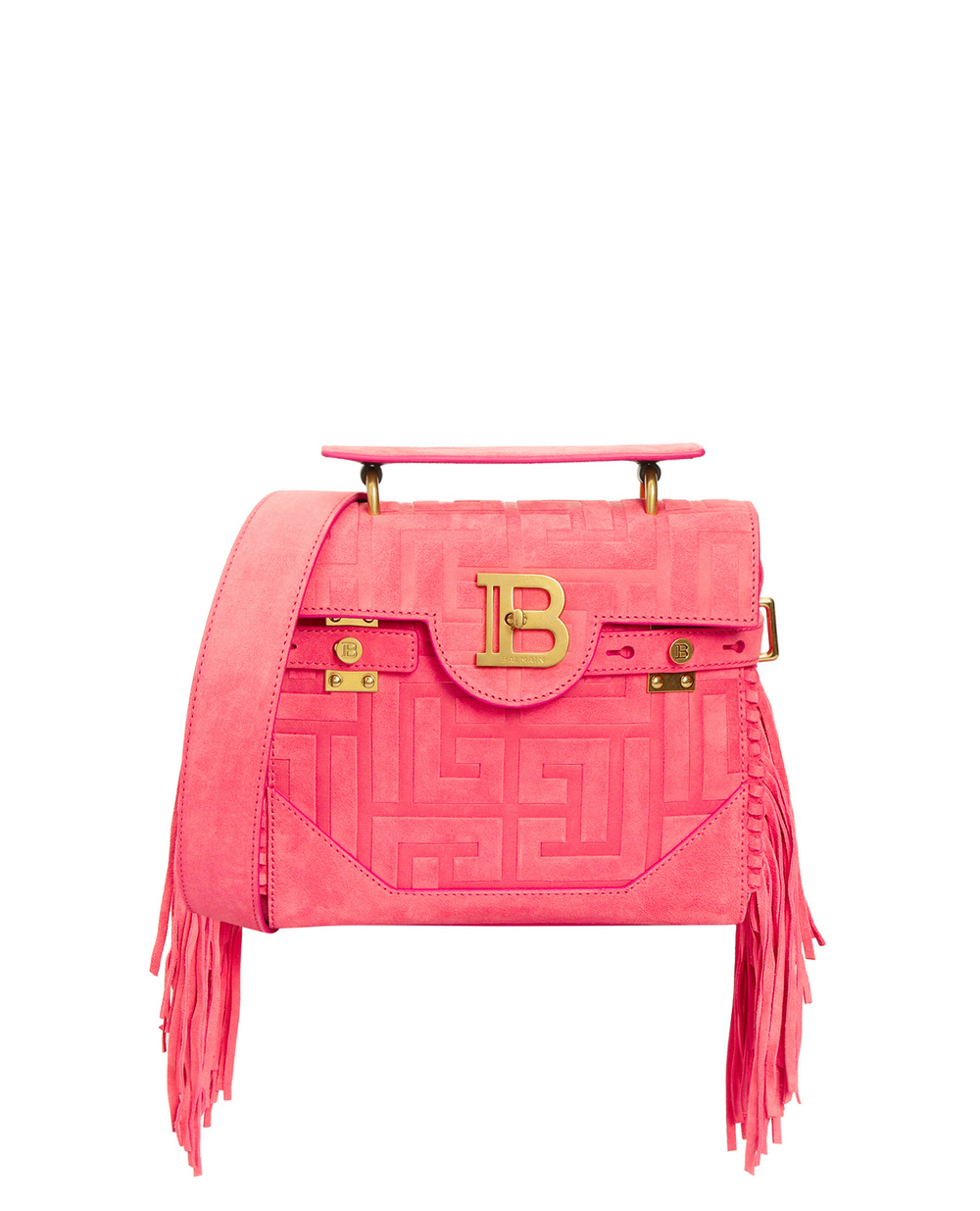 Замшевая сумка B-Buzz 23 Balmain XN1DB534LDCR, розовый цвет • Купить в интернет-магазине Kameron