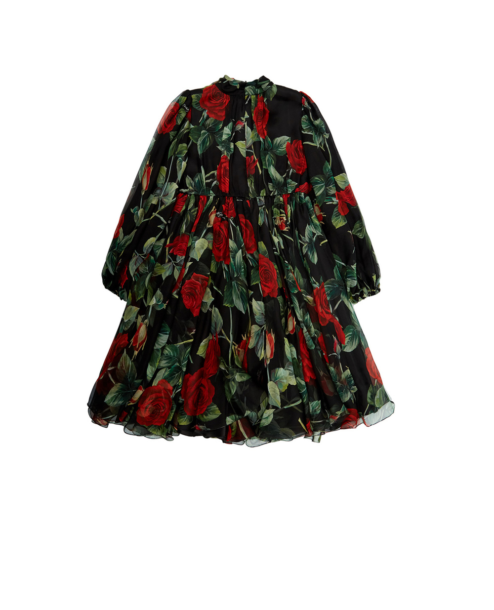 Шелковое платье Dolce&Gabbana Kids L52DX1-IS1JY-S, черный цвет • Купить в интернет-магазине Kameron