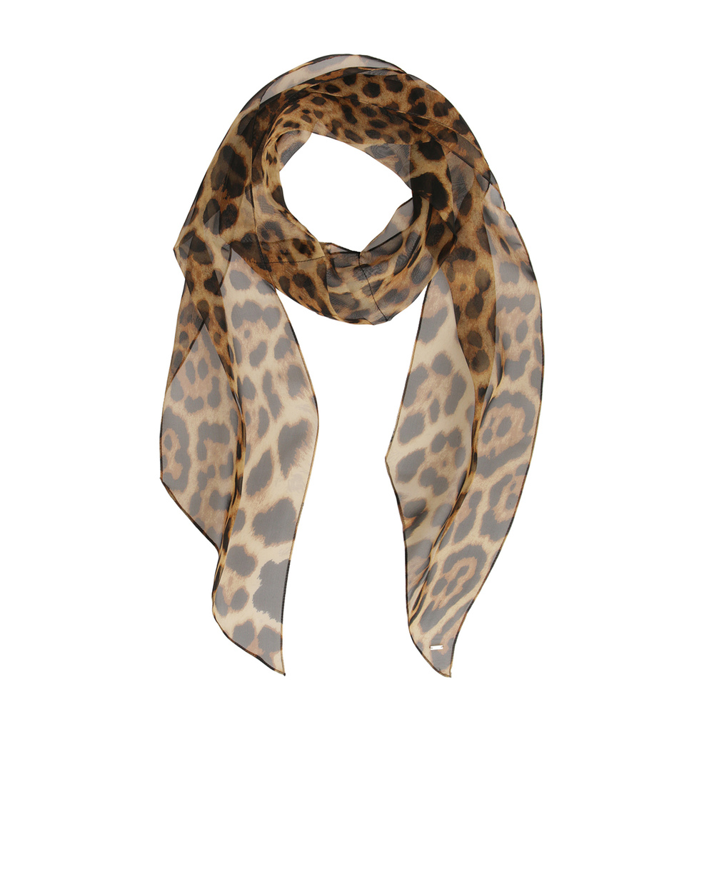 Шовковий шарф Saint Laurent 612218-3Y035, коричневий колір • Купити в інтернет-магазині Kameron