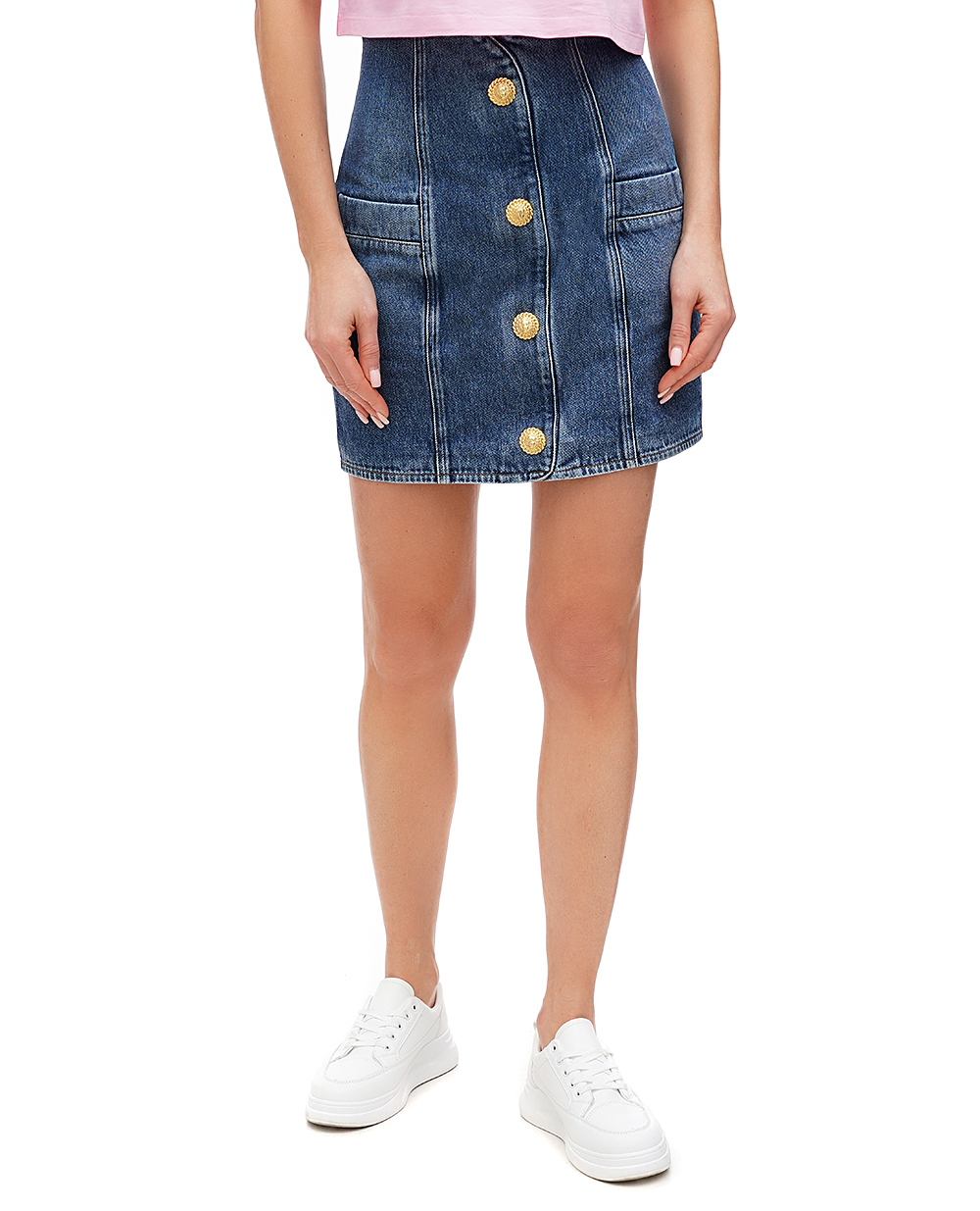 Юбка джинсовая Balmain CF0LB029DE32, синий цвет • Купить в интернет-магазине Kameron