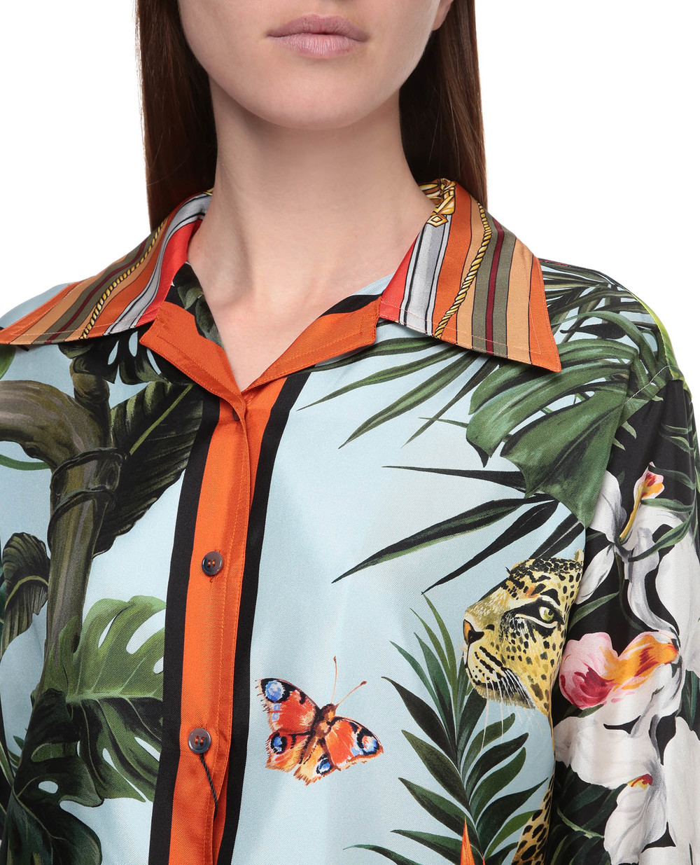 Шовкова блуза Dolce&Gabbana F5N12T-GDV25, різнокольоровий колір • Купити в інтернет-магазині Kameron