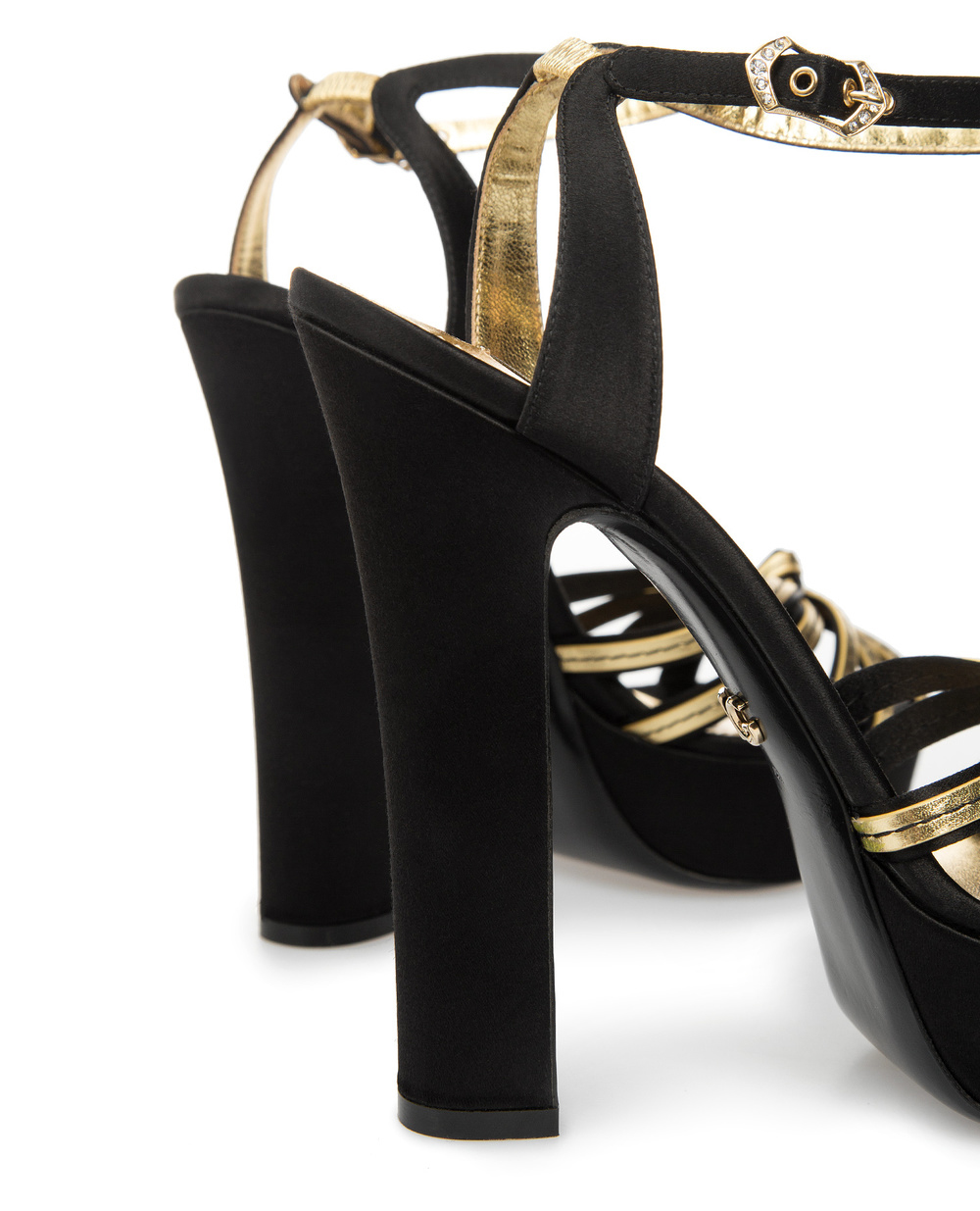 Атласные босоножки Bianca Dolce&Gabbana CR0890-AJ718, черный цвет • Купить в интернет-магазине Kameron