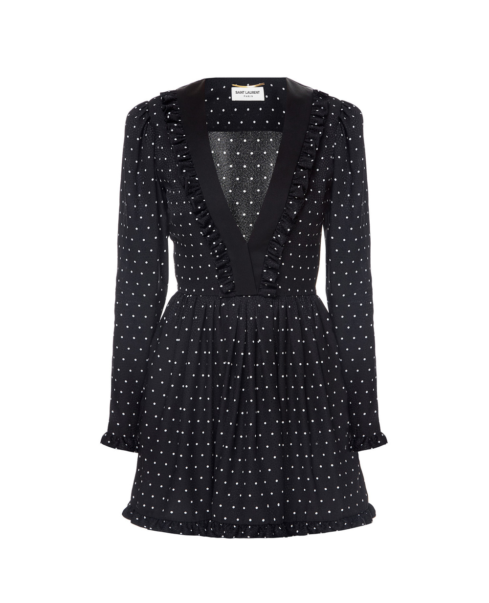 Шелковое платье Saint Laurent 646021-Y6C77, черный цвет • Купить в интернет-магазине Kameron