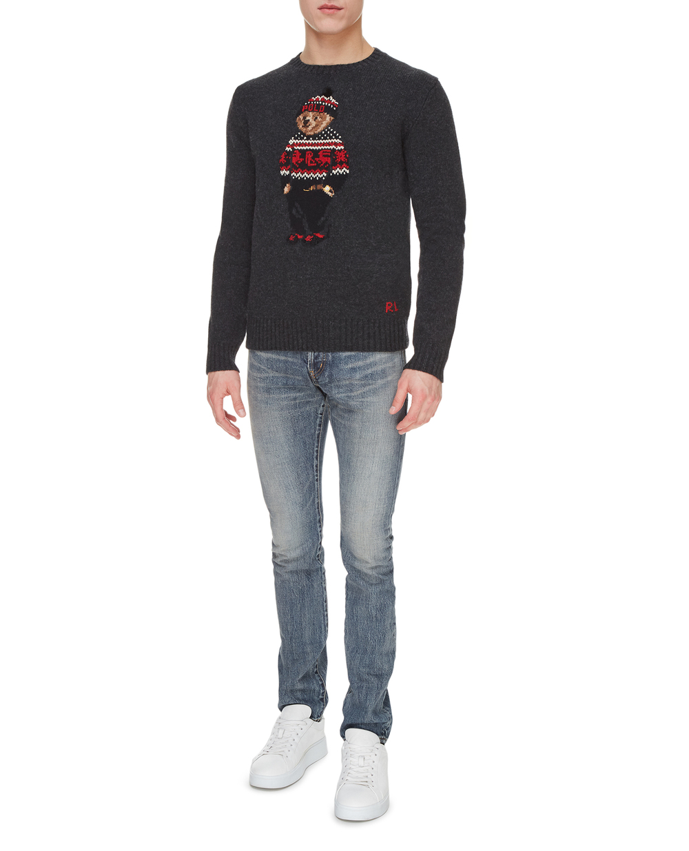 Шерстяной свитер Polo Ralph Lauren 710822540001, серый цвет • Купить в интернет-магазине Kameron
