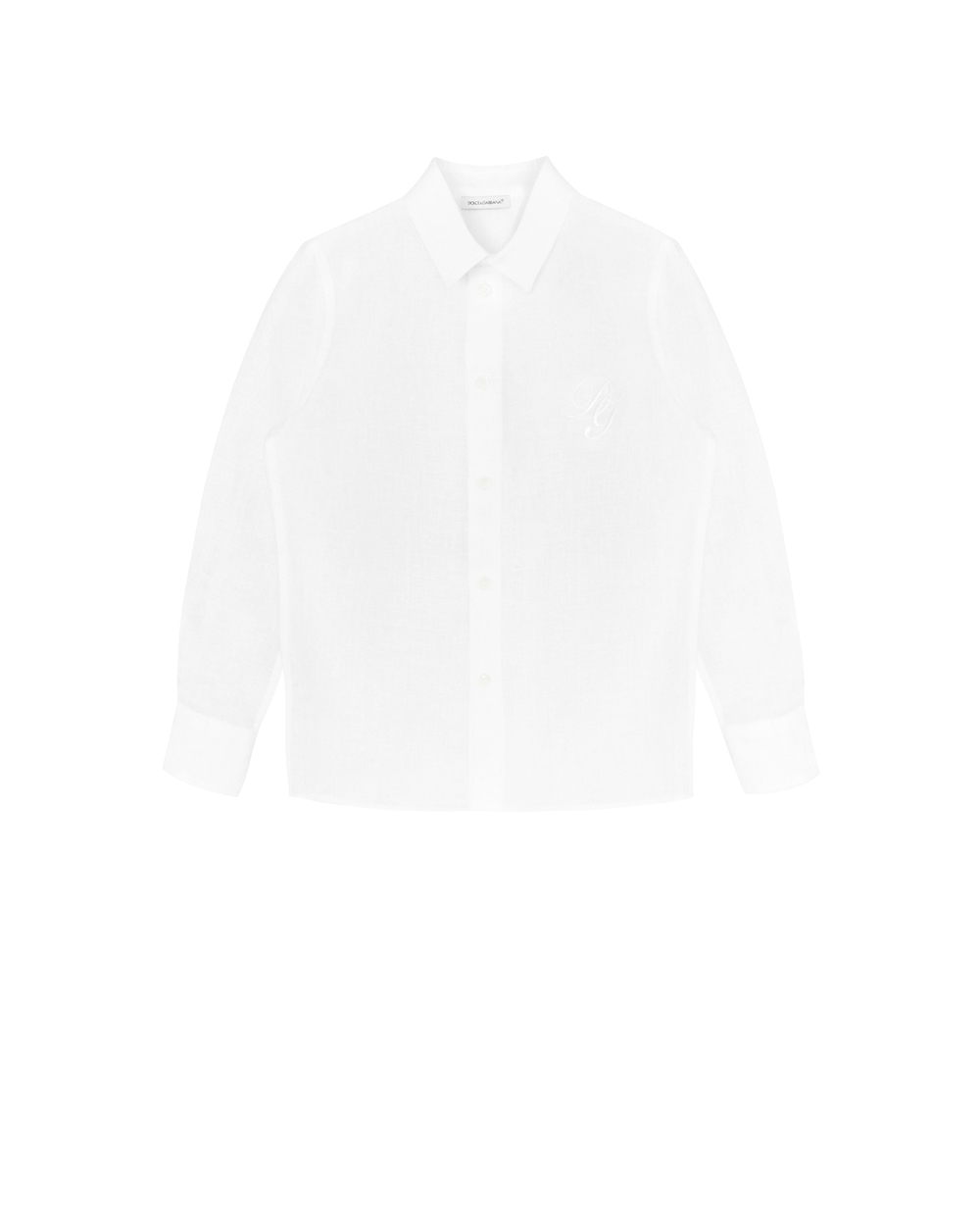 Детская льняная рубашка Dolce&Gabbana Kids L42S70-G7YEA-B, белый цвет • Купить в интернет-магазине Kameron
