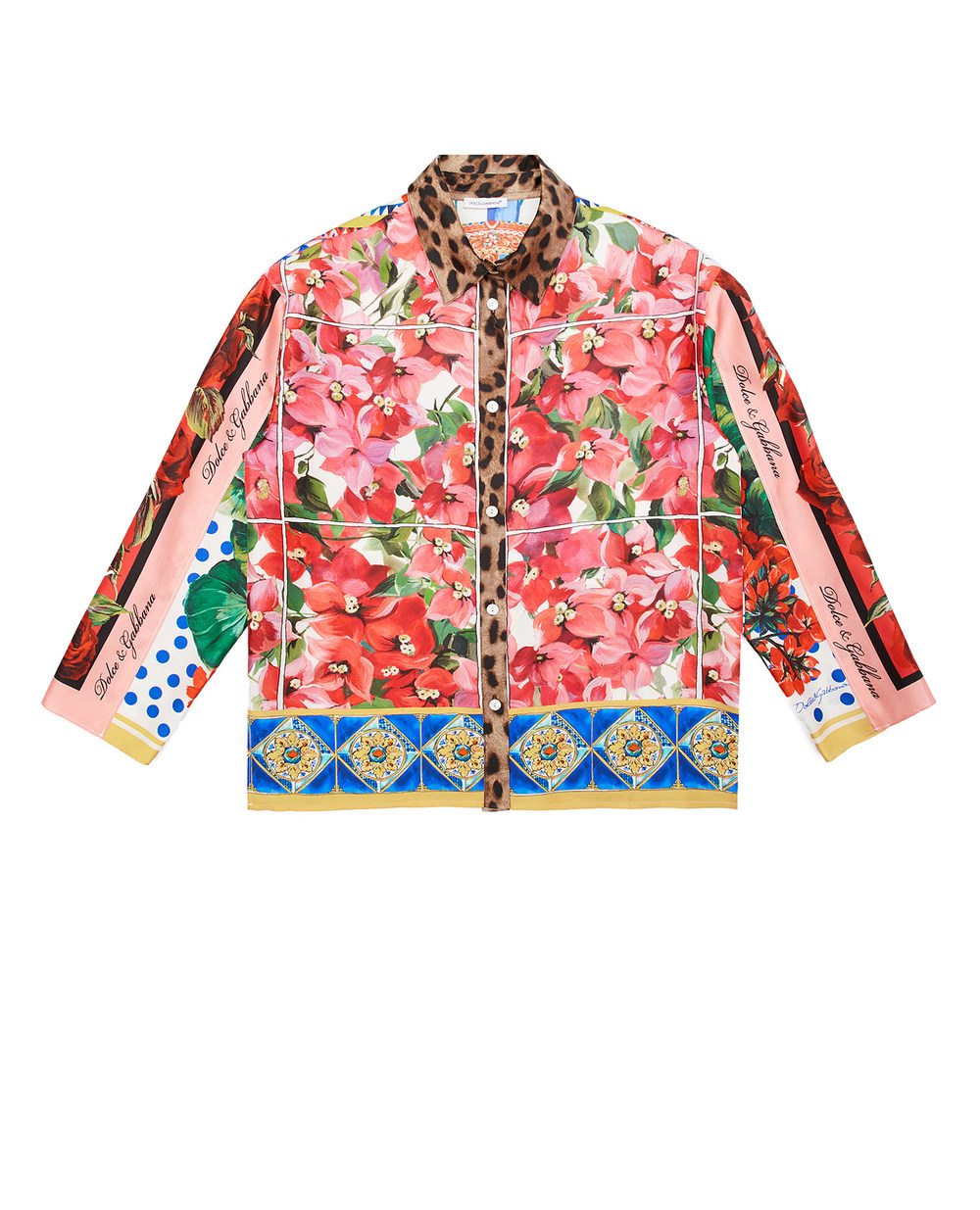 Шелковая рубашка Dolce&Gabbana Kids L55S18-G7YSF-B, разноцветный цвет • Купить в интернет-магазине Kameron
