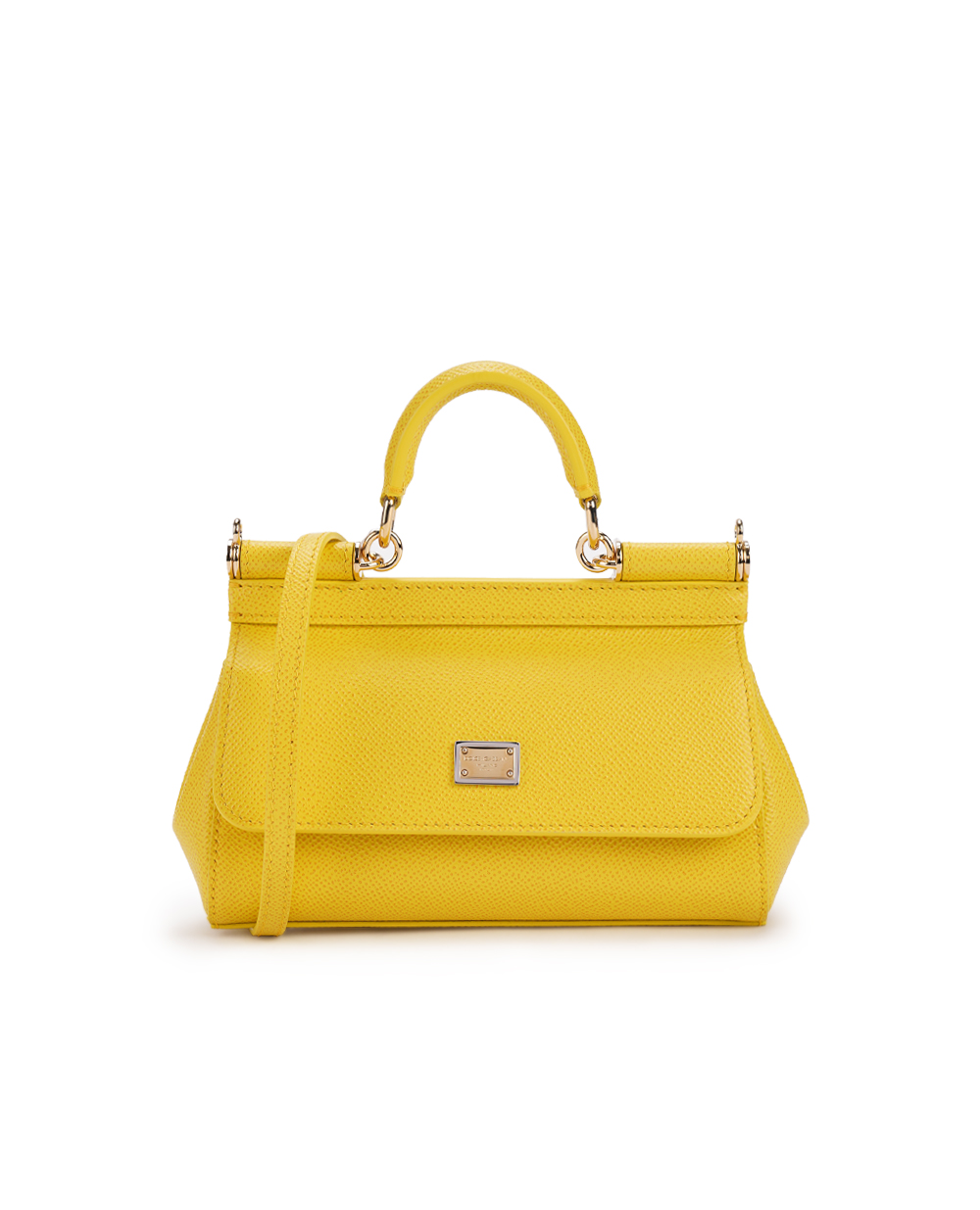 Кожаная сумка Sicily Small Dolce&Gabbana BB7116-A1001, желтый цвет • Купить в интернет-магазине Kameron