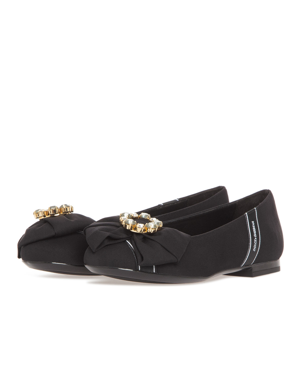Шелковые балетки Dolce&Gabbana D10854-AA611-M, черный цвет • Купить в интернет-магазине Kameron