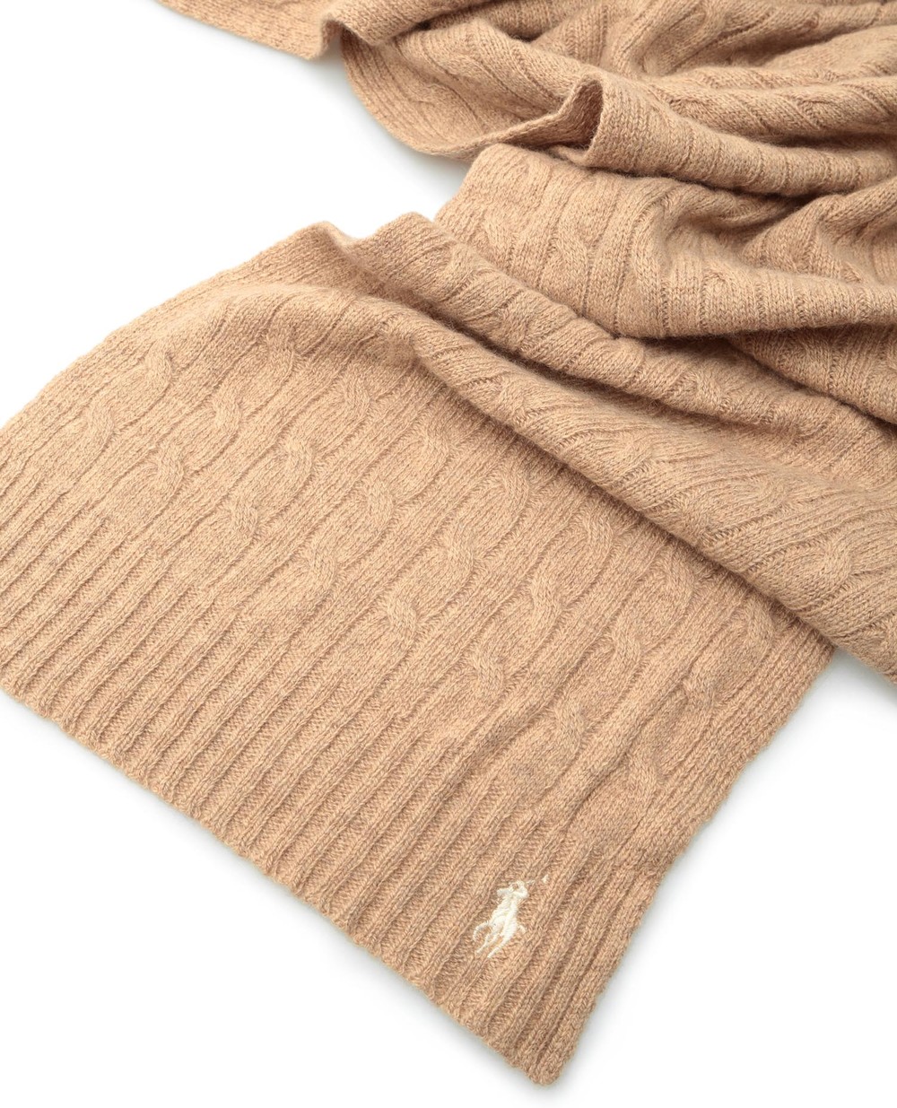 Шерстяной шарф Polo Ralph Lauren 455858417004, бежевый цвет • Купить в интернет-магазине Kameron