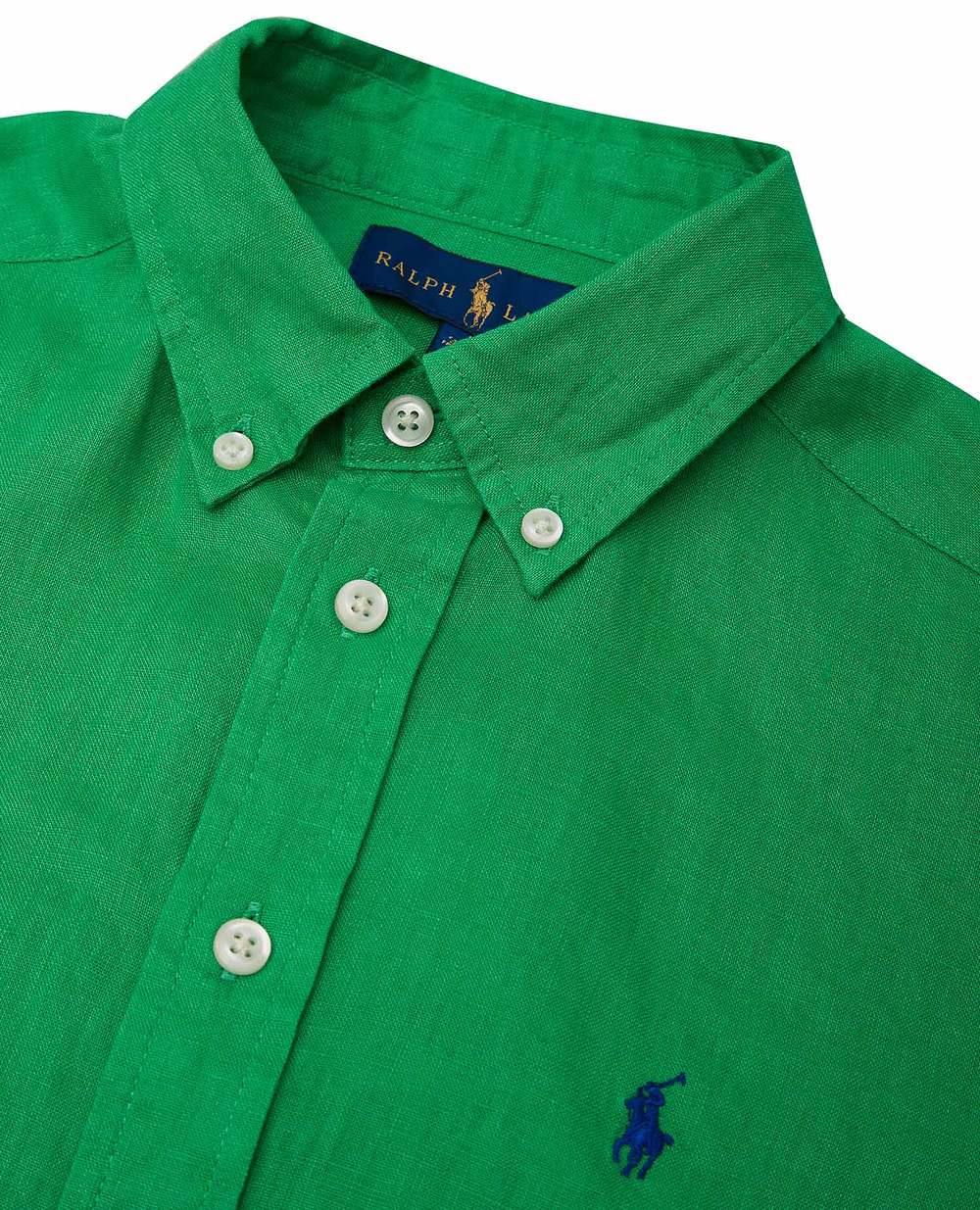 Льняная рубашка Polo Ralph Lauren Kids 323832109005, зеленый цвет • Купить в интернет-магазине Kameron