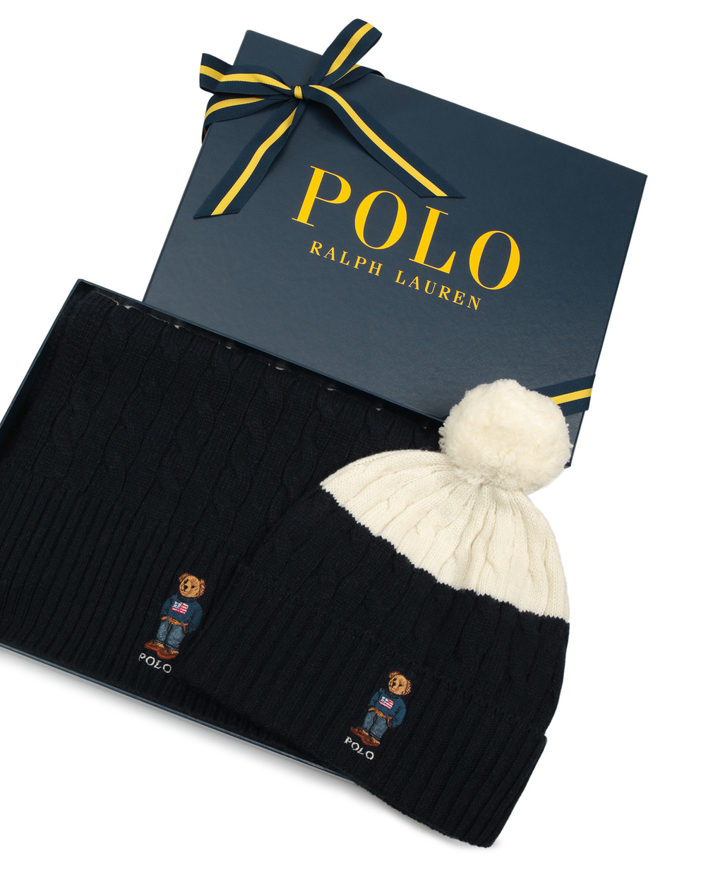 Подарунковий набір (шапка, шарф) Polo Ralph Lauren 455828344001, різнокольоровий колір • Купити в інтернет-магазині Kameron