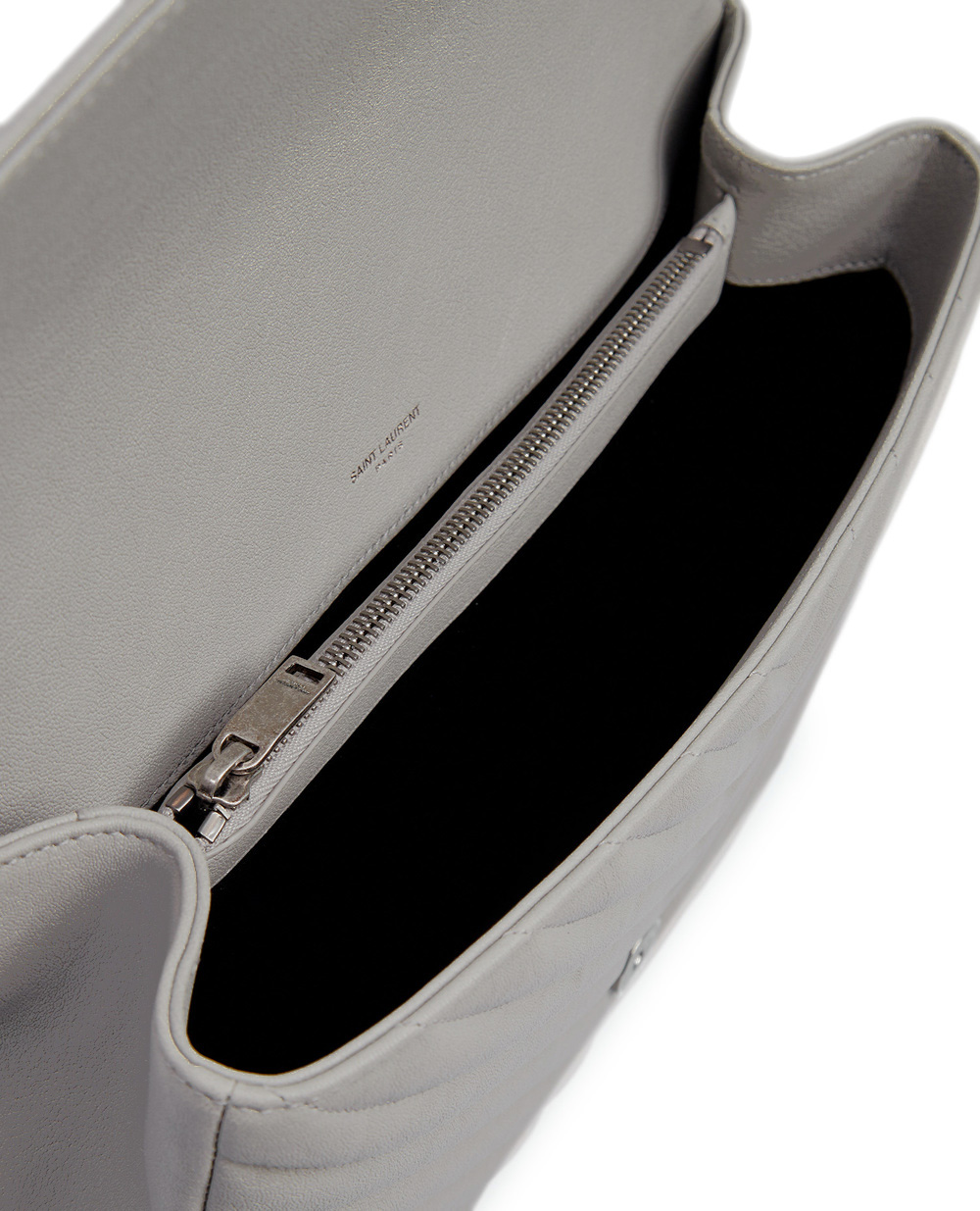 Кожаная сумка College  Saint Laurent 600278-BRM04, серый цвет • Купить в интернет-магазине Kameron
