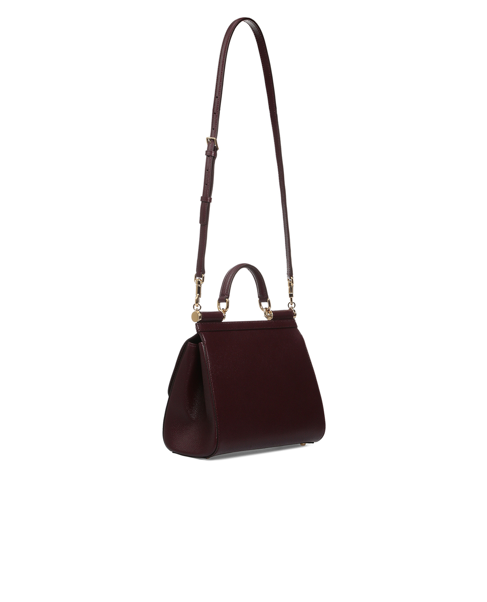 Кожаная сумка Sicily Medium Dolce&Gabbana BB6002-A1001FW18, бордовый цвет • Купить в интернет-магазине Kameron