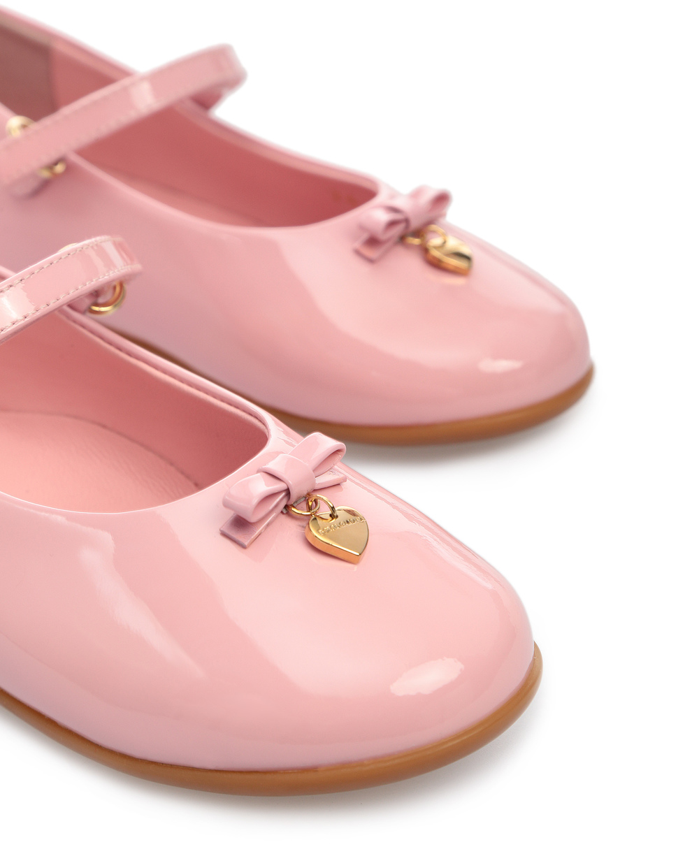 Детские лаковые балетки Dolce&Gabbana Kids D20057-A1328, розовый цвет • Купить в интернет-магазине Kameron