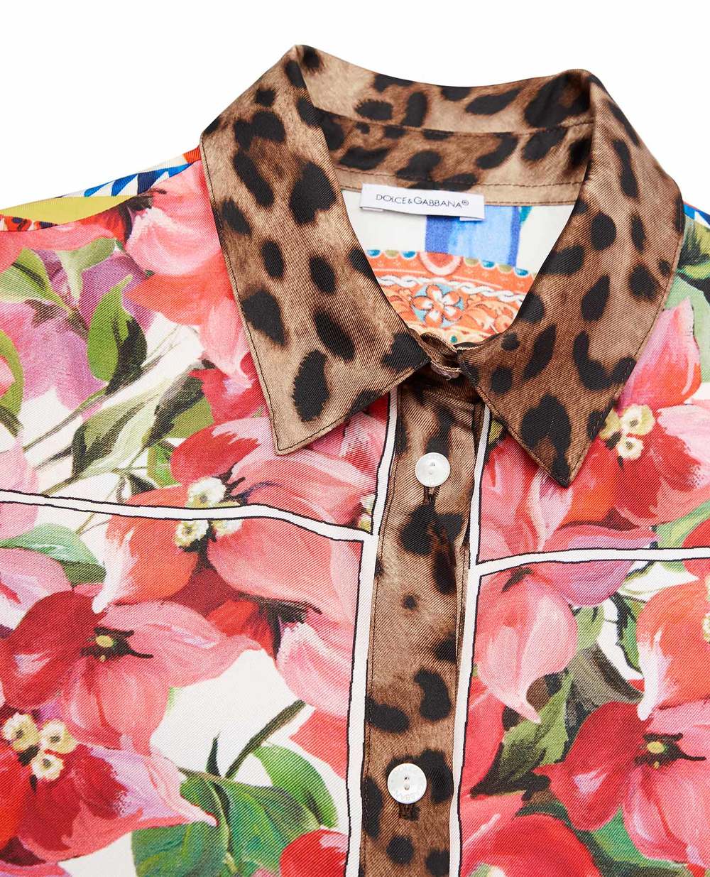 Шовкова сорочка Dolce&Gabbana Kids L55S18-G7YSF-B, різнокольоровий колір • Купити в інтернет-магазині Kameron