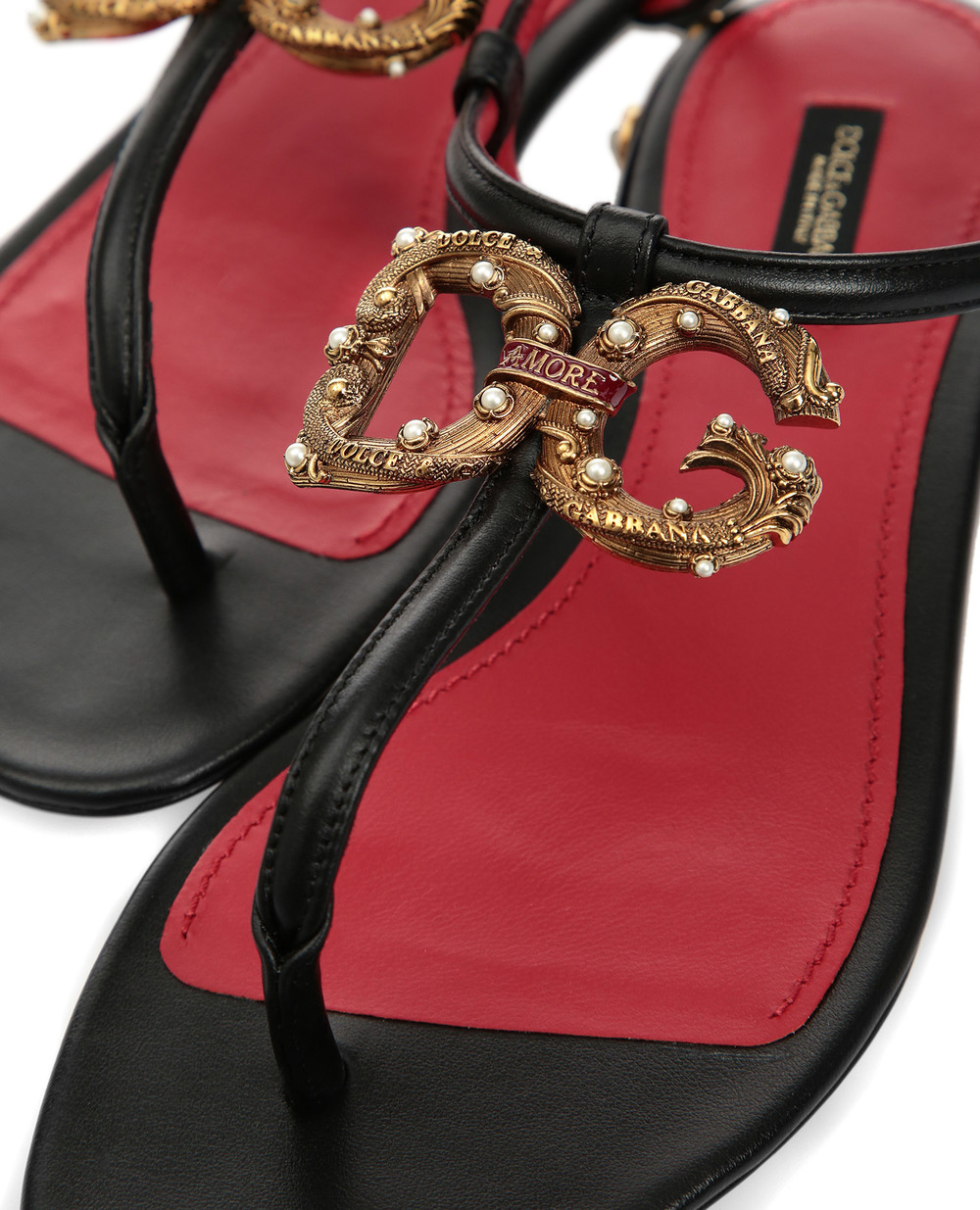 Шкіряні сандалі Amore Dolce&Gabbana CQ0241-AI573, чорний колір • Купити в інтернет-магазині Kameron