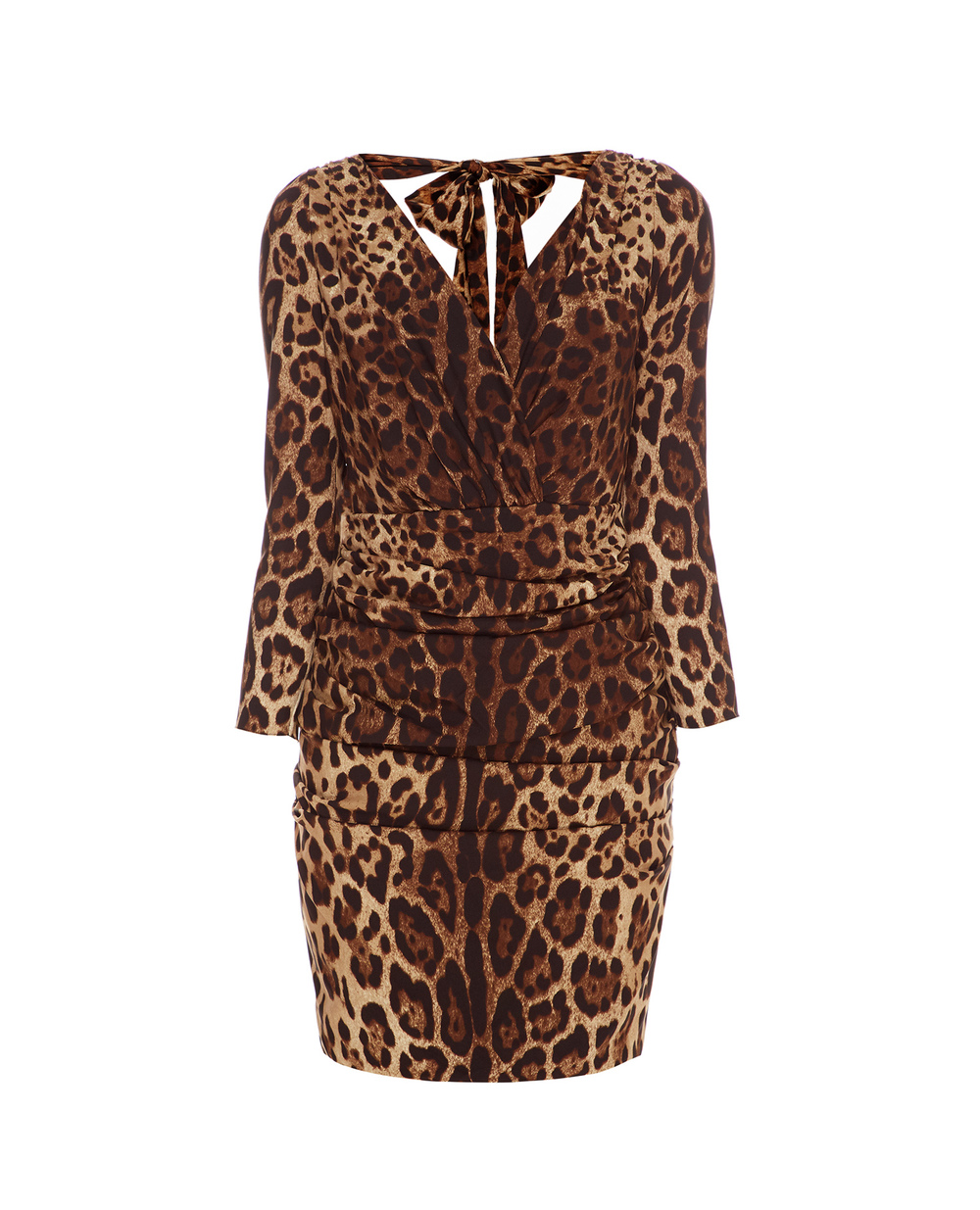Шелковое платье Dolce&Gabbana F6R7GT-FSADD, коричневый цвет • Купить в интернет-магазине Kameron