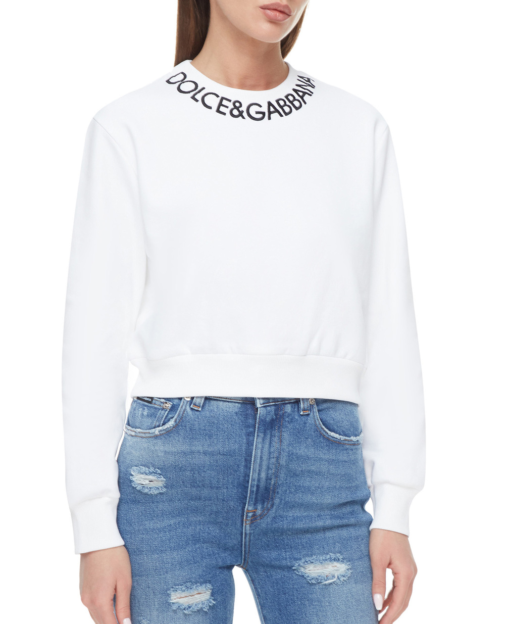 Свитшот Dolce&Gabbana F9P35Z-HU7H9, белый цвет • Купить в интернет-магазине Kameron