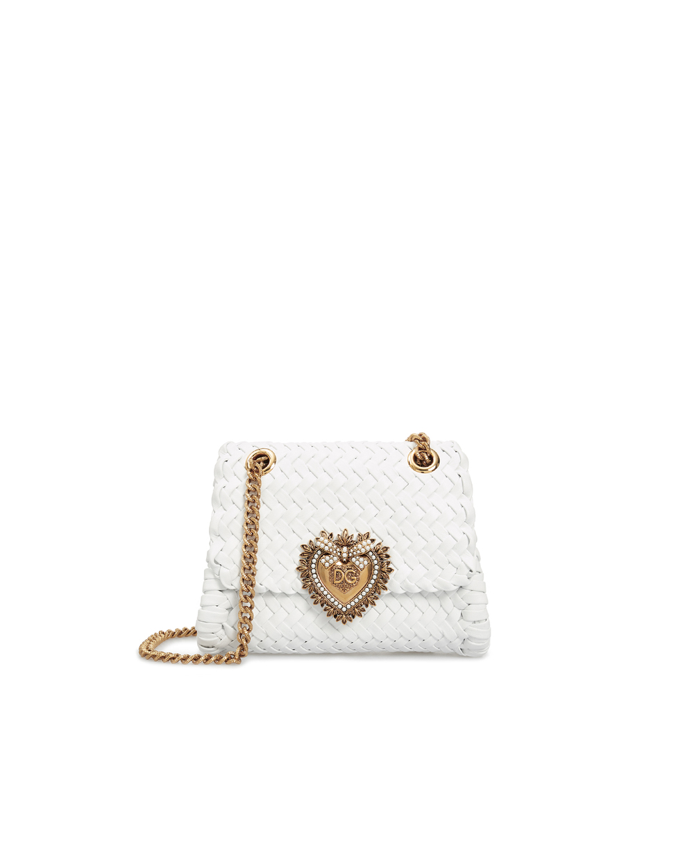 Кожаная сумка Devotion Dolce&Gabbana BB6877-AX813, белый цвет • Купить в интернет-магазине Kameron