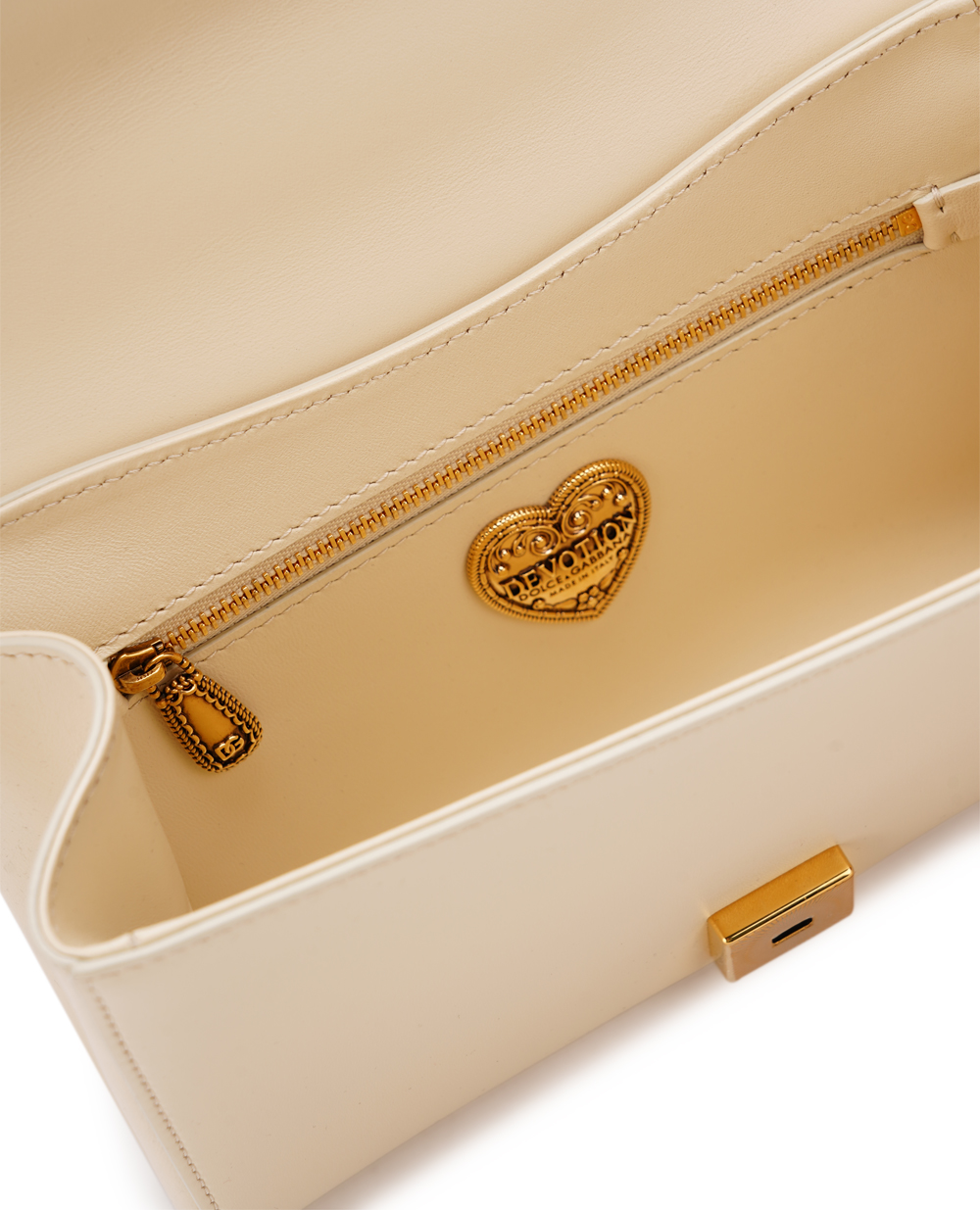 Шкіряна сумка Devotion Medium Dolce&Gabbana BB7158-AW437, айворі колір • Купити в інтернет-магазині Kameron