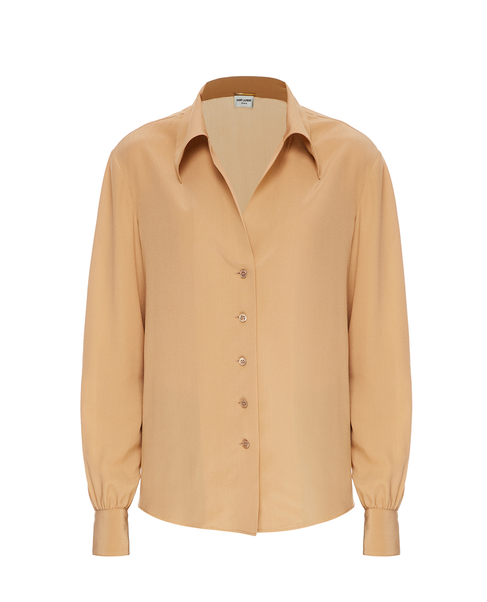 Шовкова блуза Saint Laurent 650056-Y100W, бежевий колір • Купити в інтернет-магазині Kameron
