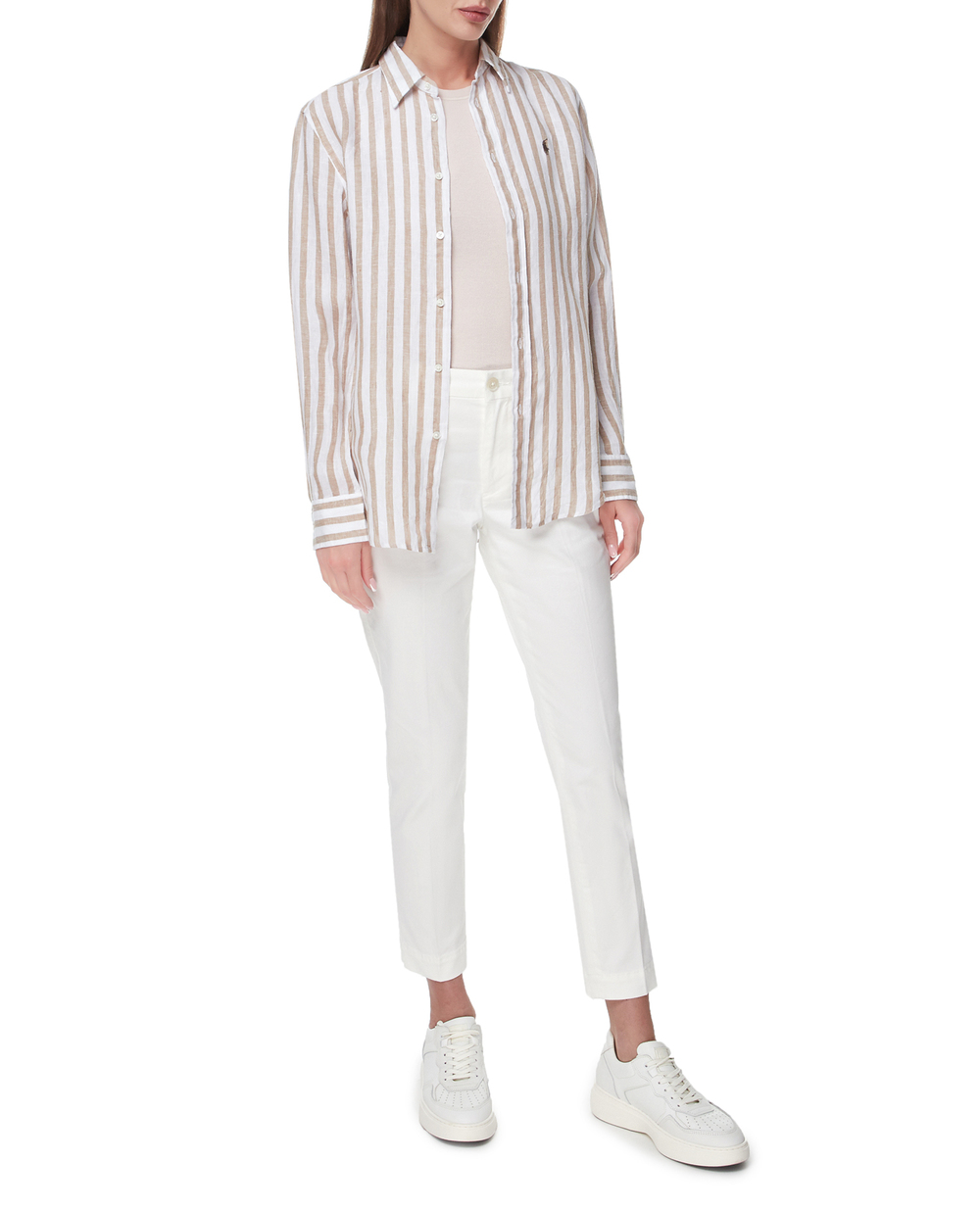 Льняная рубашка Polo Ralph Lauren 211910644003, белый цвет • Купить в интернет-магазине Kameron